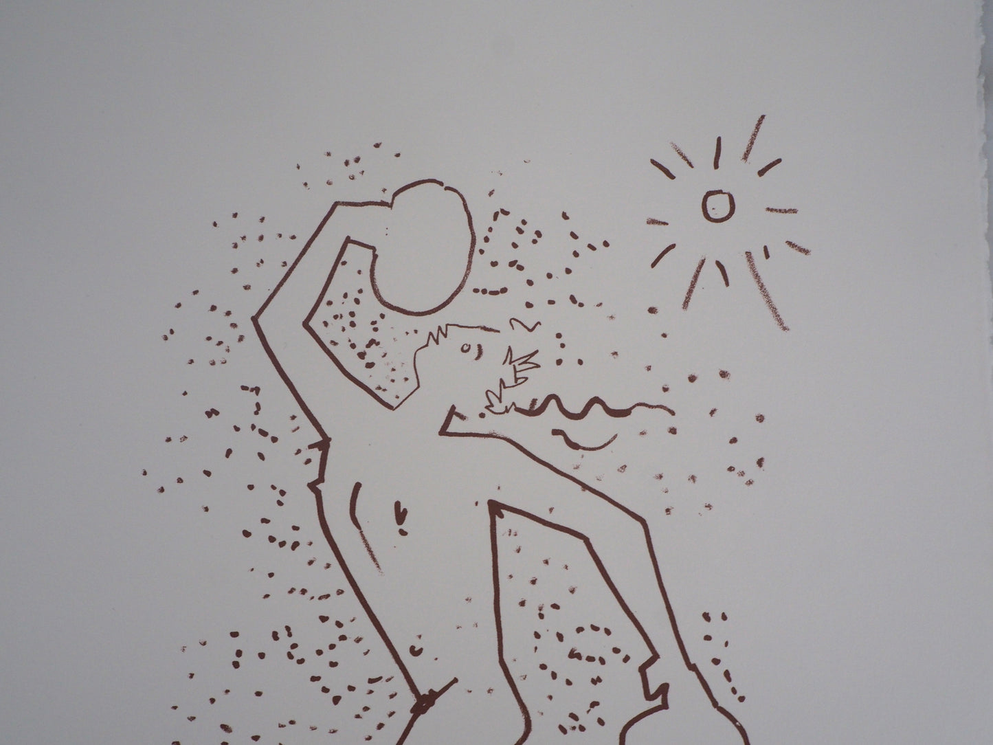 Jean COCTEAU : Homme solaire - Lithographie signée