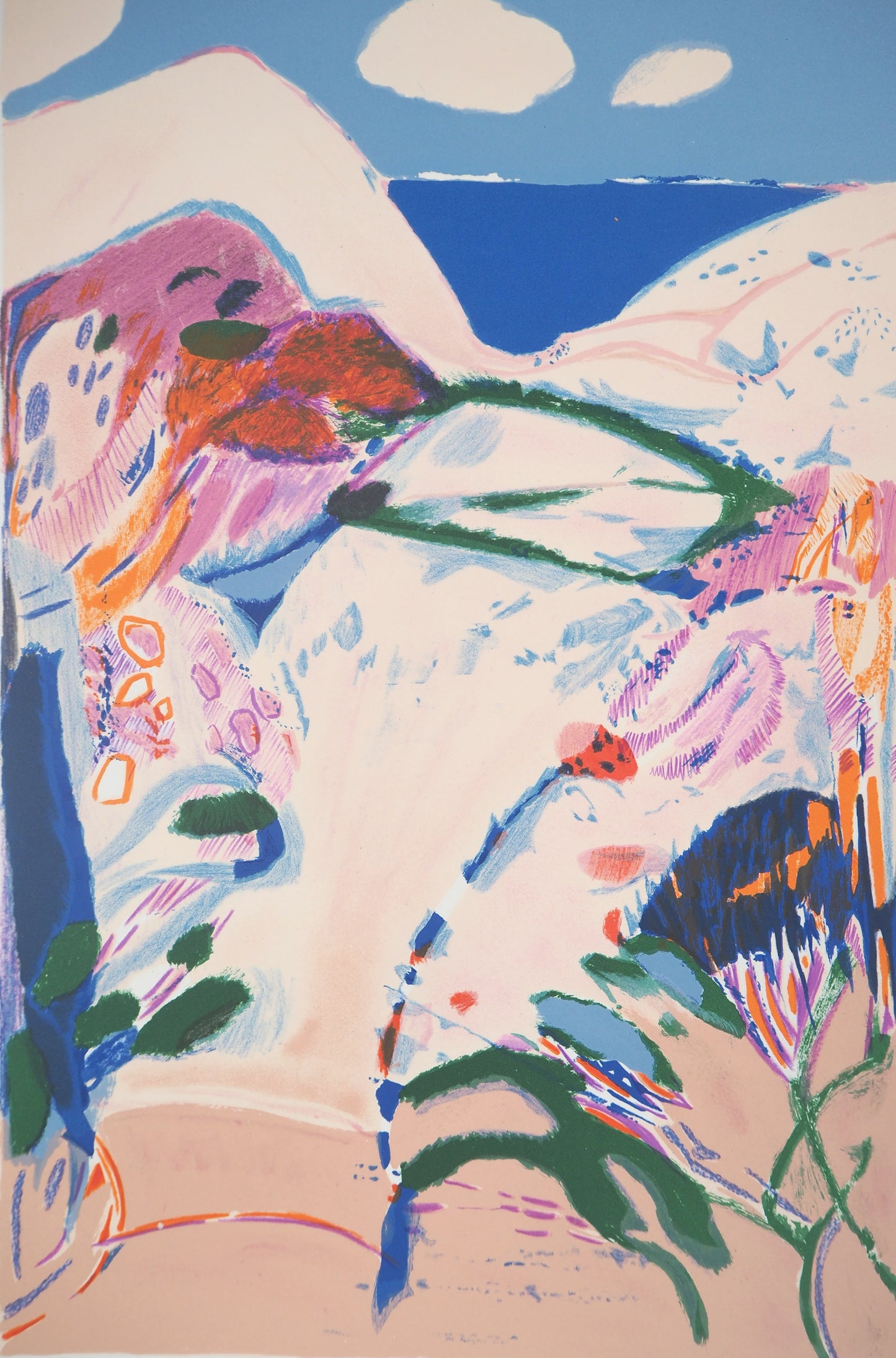 Gabriel GODARD : La forêt fauve - Lithographie originale signée