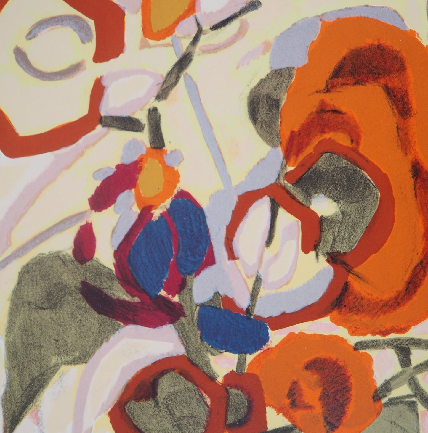 Gabriel GODARD : Nature morte aux coquelicots - Lithographie originale signée