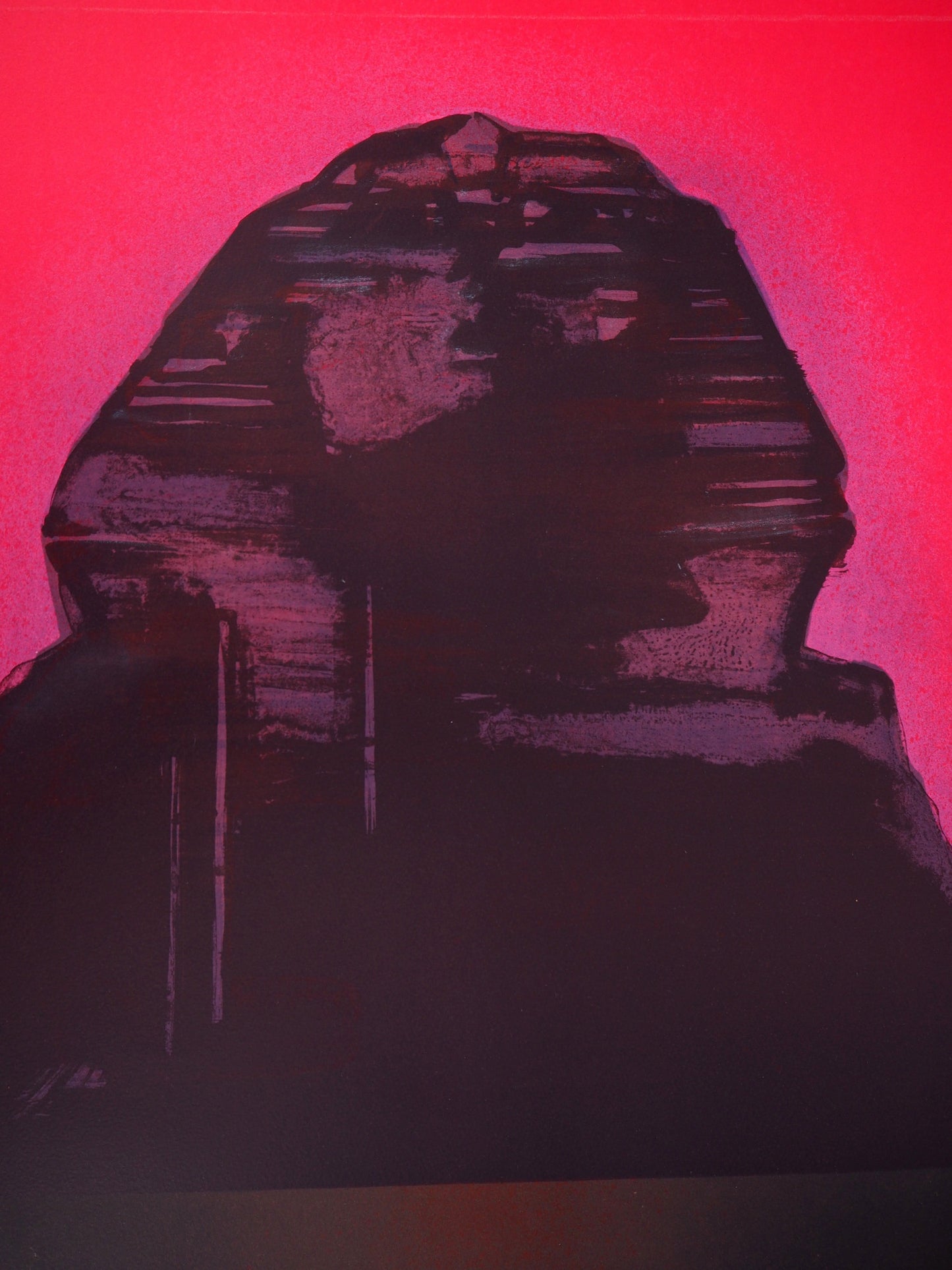 Claude HASTAIRE : Egypte, le Sphinx rose - Lithographie originale signée