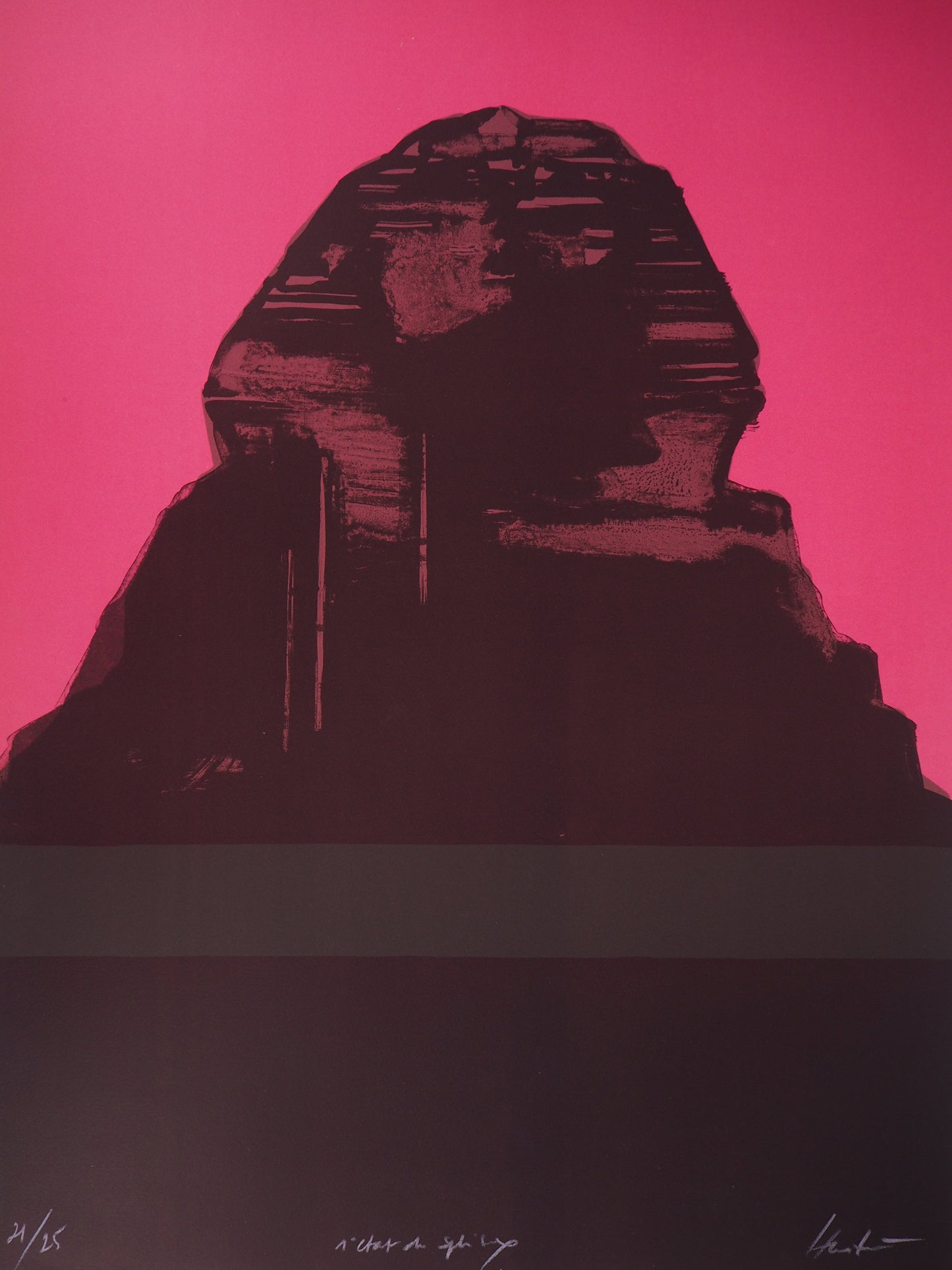 Claude HASTAIRE : Egypte, le Sphinx rose - Lithographie originale signée 1e état