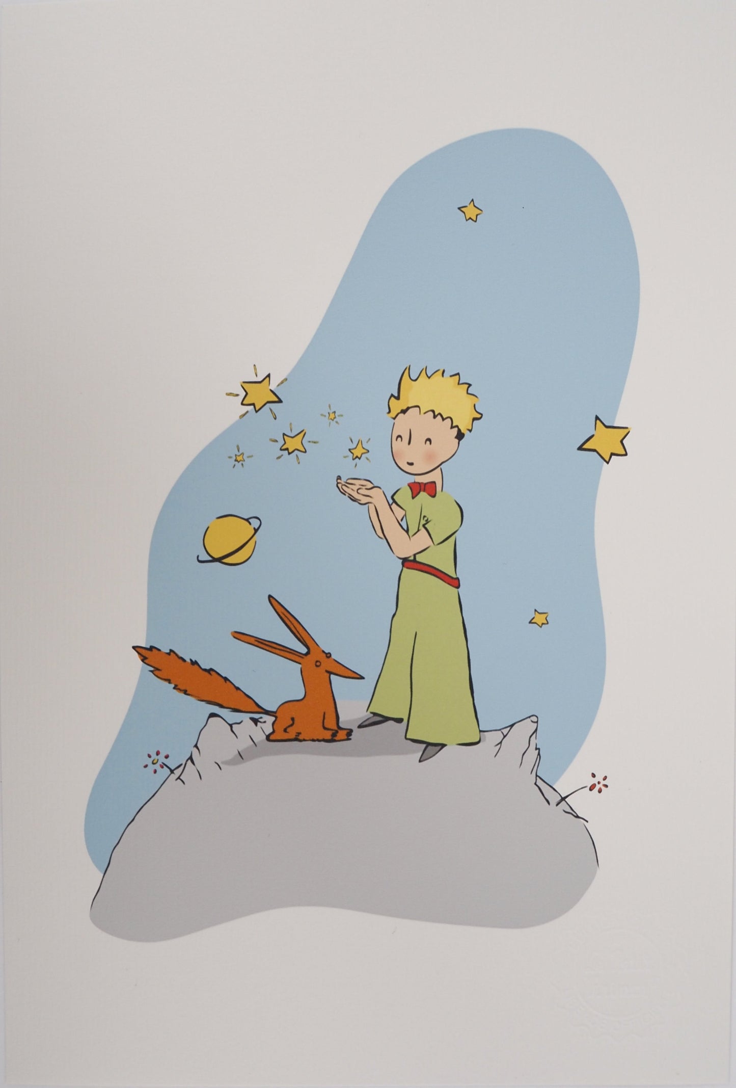 Antoine DE SAINT EXUPERY : Le Petit Prince, le renard et les étoiles - Lithographie