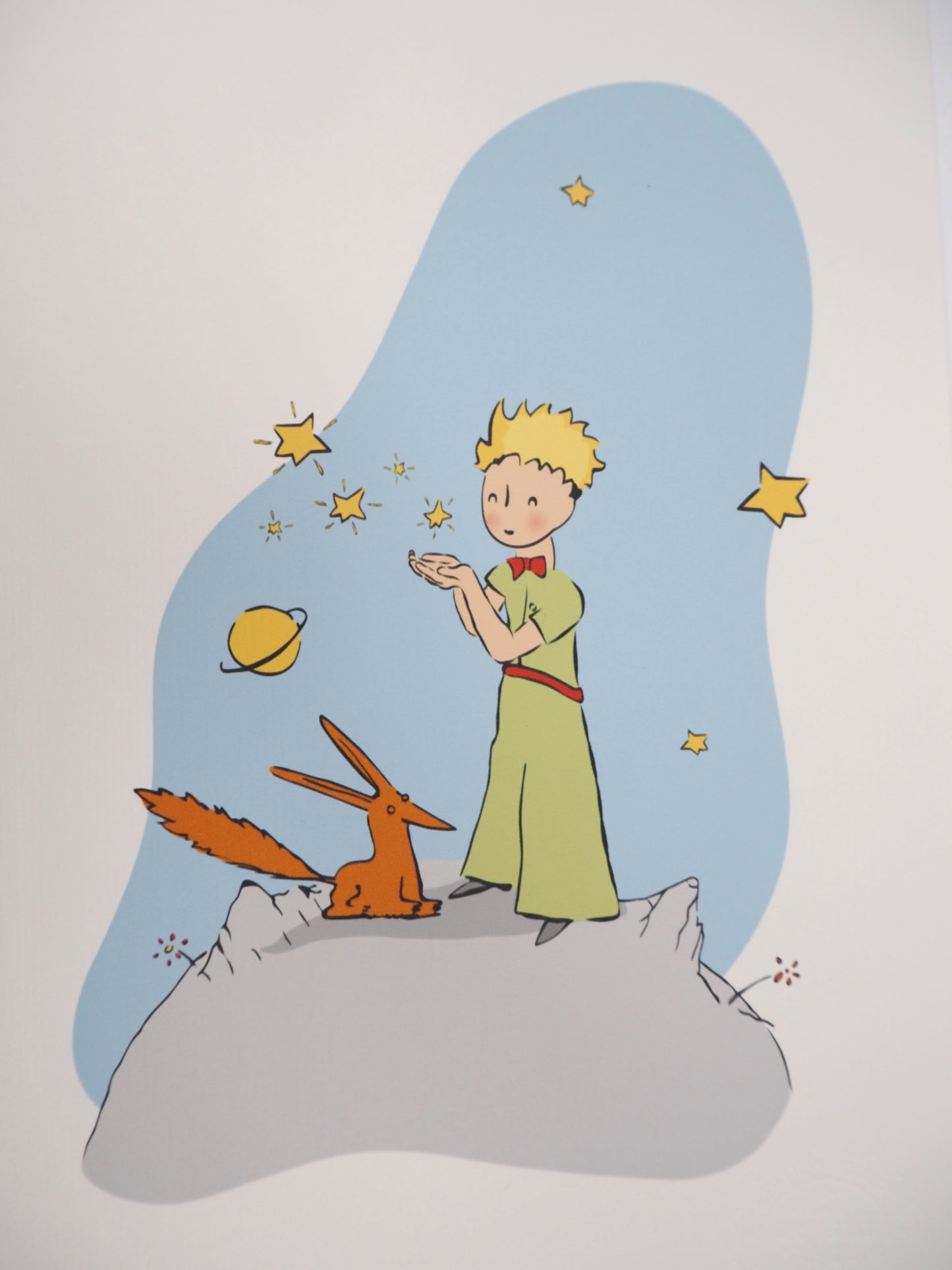 Antoine DE SAINT EXUPERY : Le Petit Prince, le renard et les étoiles - Lithographie