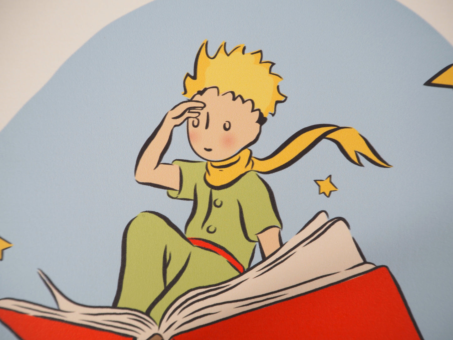 Antoine DE SAINT EXUPERY : Le Petit Prince et le livre volant - Lithographie