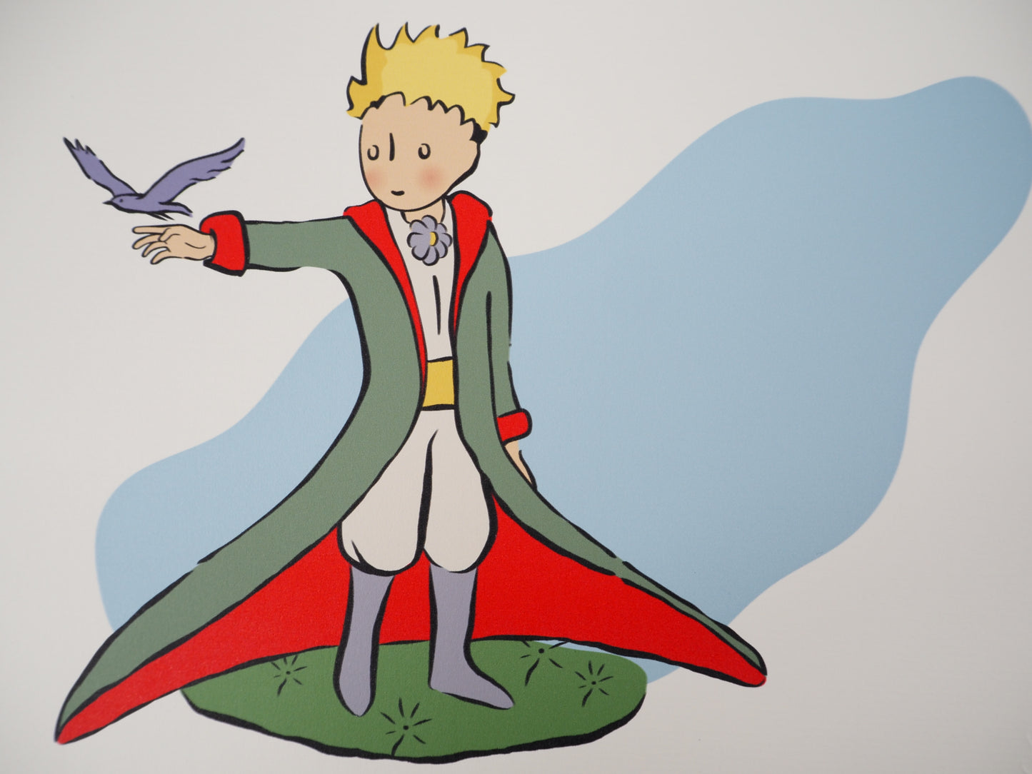 Antoine DE SAINT EXUPERY : Le Petit Prince et l'oiseau - Lithographie