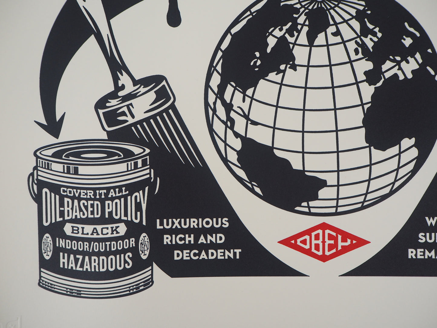 Shepard FAIREY (OBEY) : Paint it Black - Letterpress originale signée