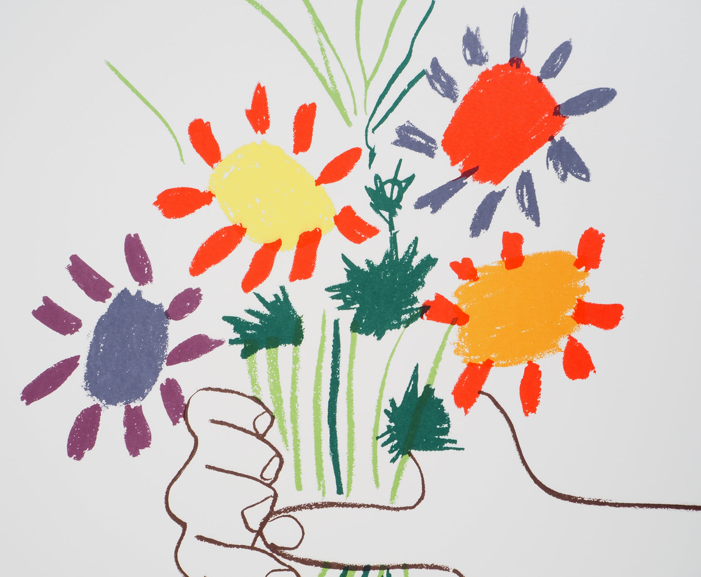 Pablo PICASSO : Le bouquet de la Paix - Lithographie signée