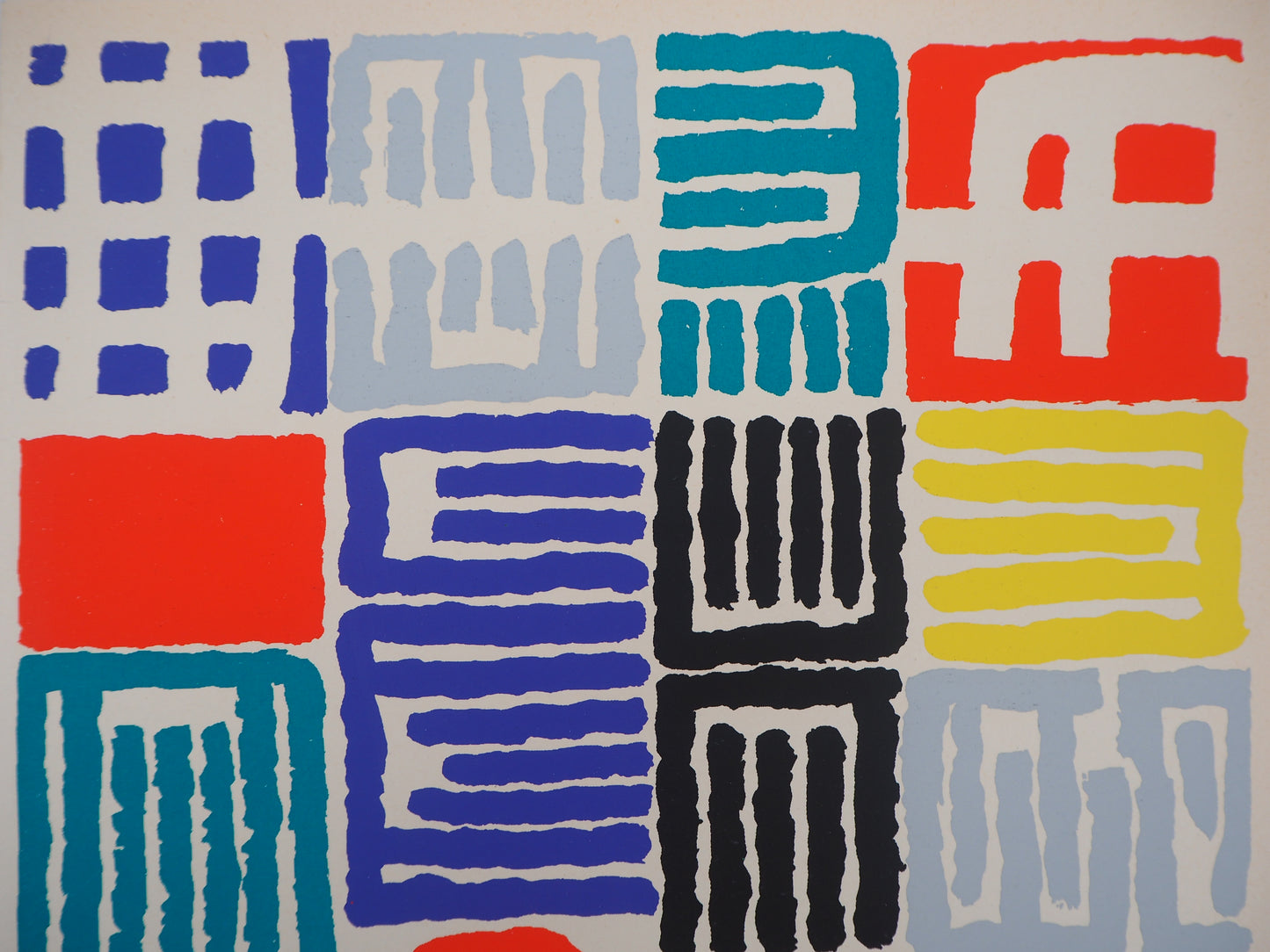Giuseppe CAPOGROSSI : Composition - Pochoir original