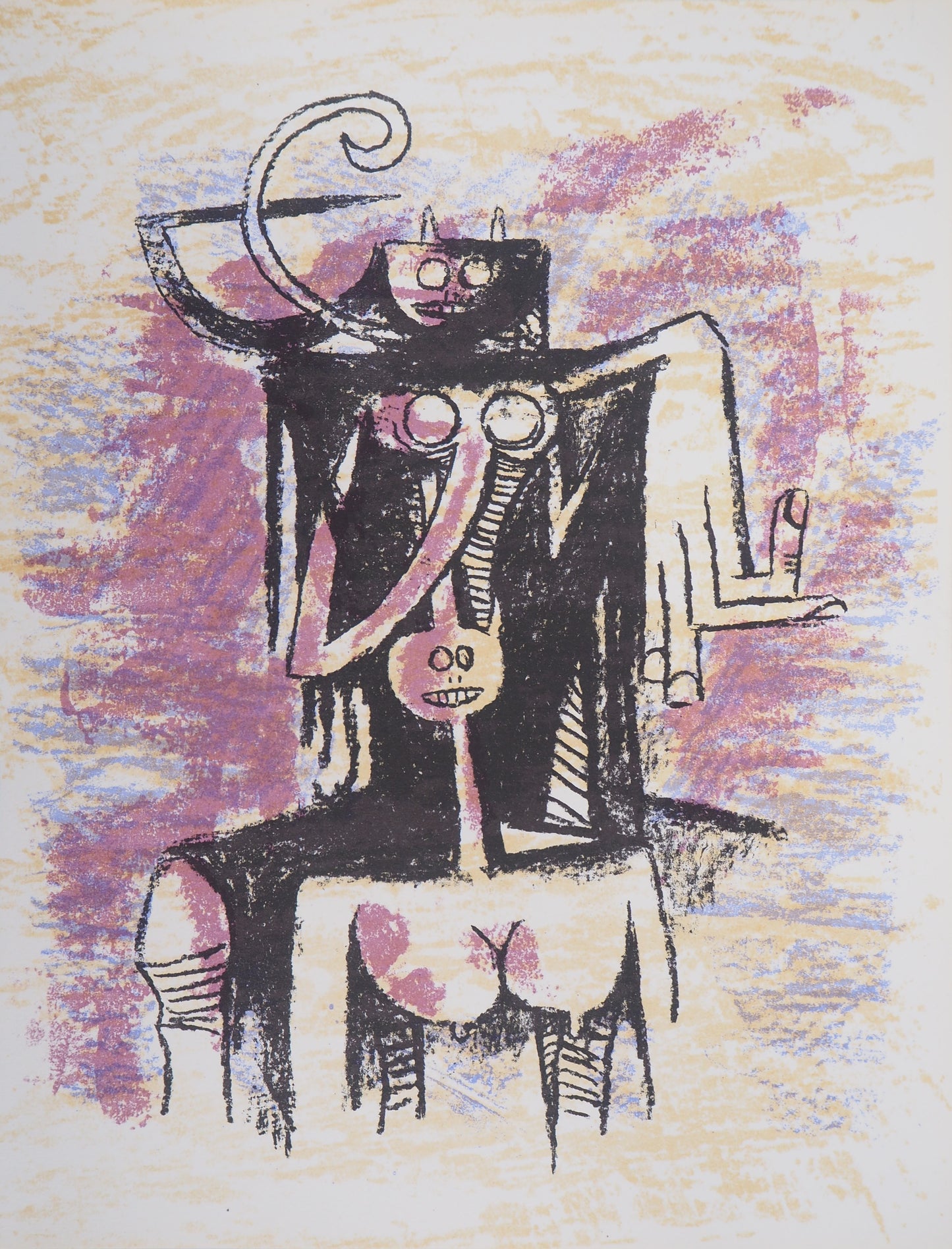 Wifredo LAM : Esprits Primals - Lithographie originale