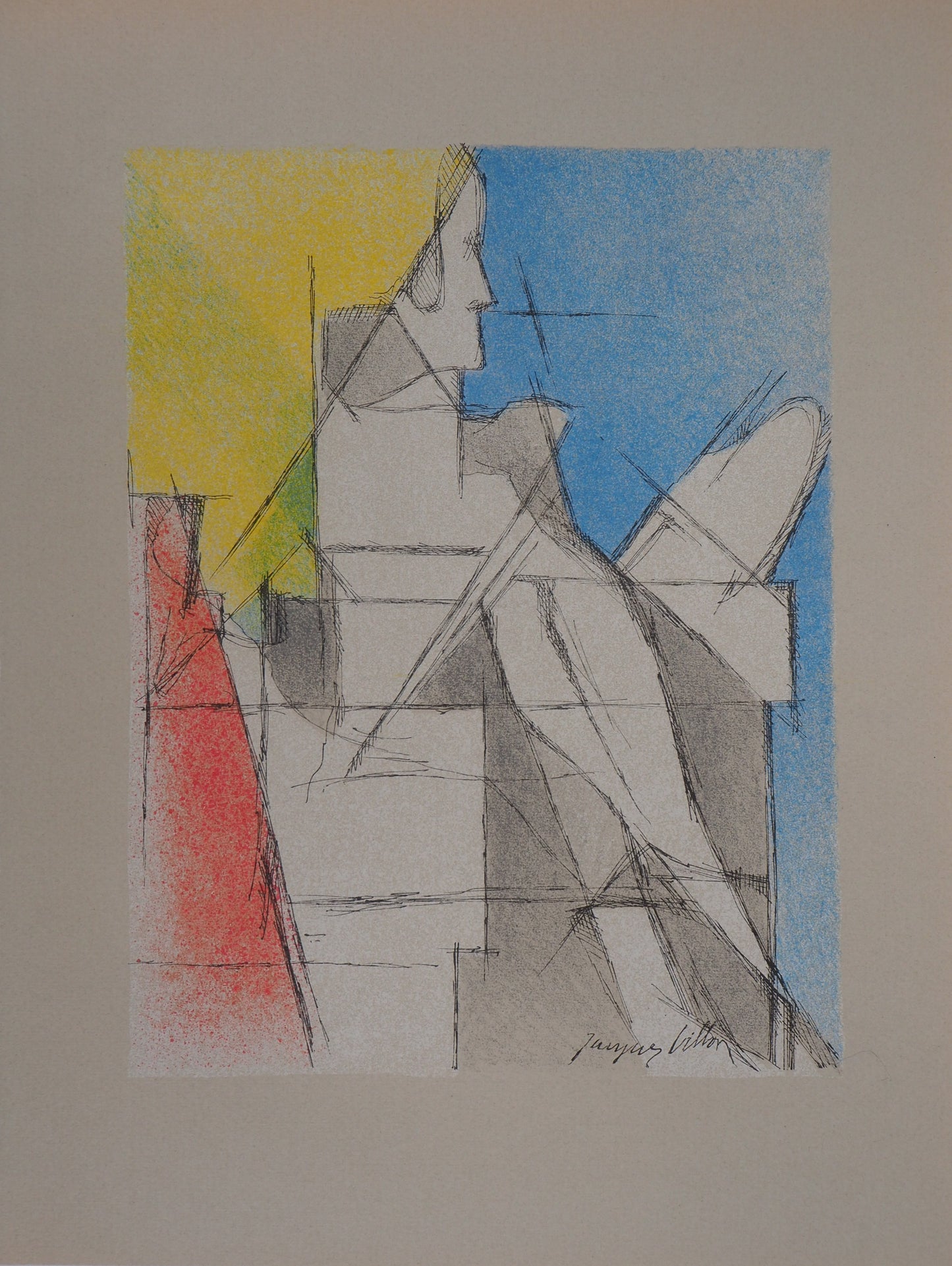Jacques VILLON : Le lecteur - Lithographie originale signée