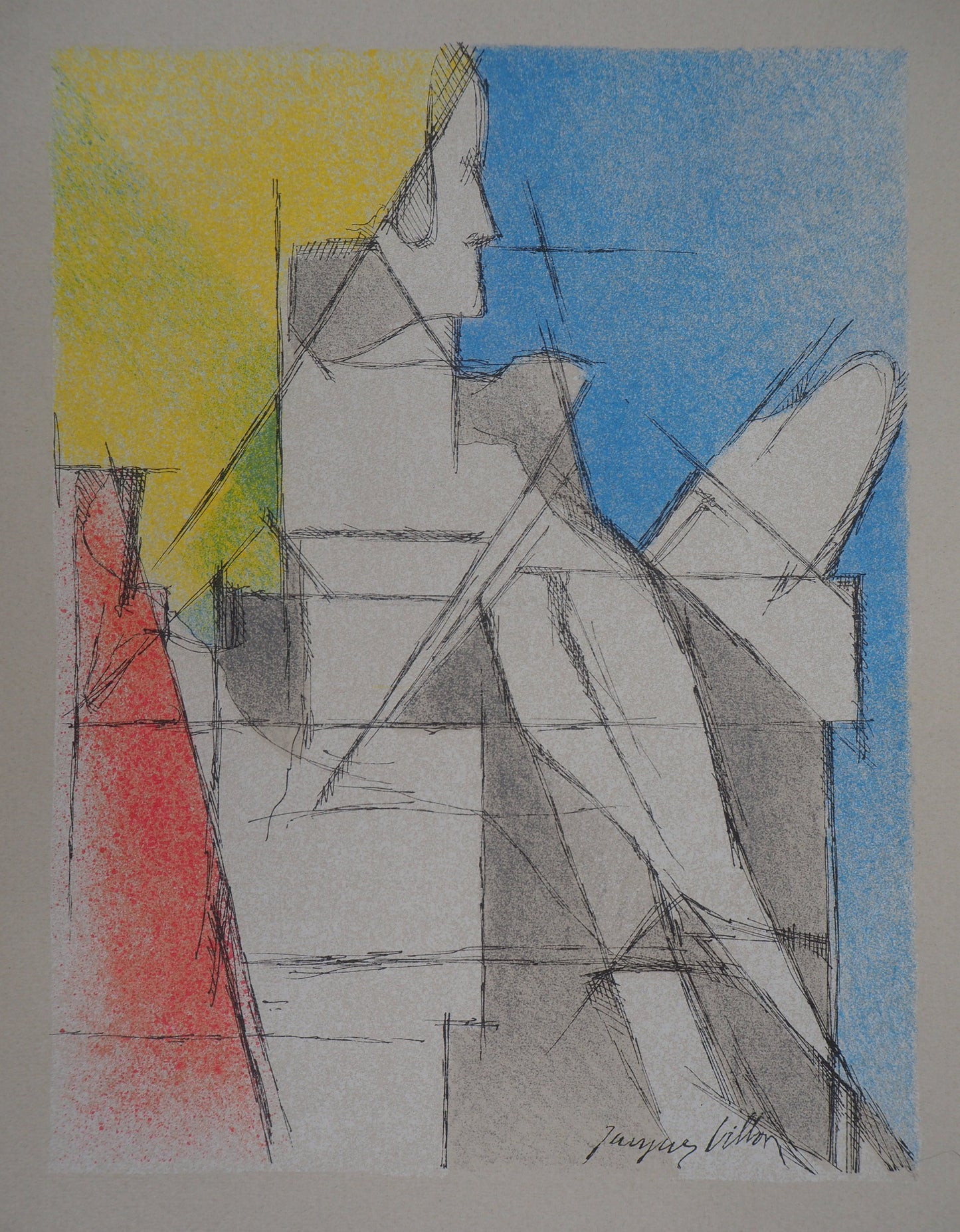 Jacques VILLON : Le lecteur - Lithographie originale signée
