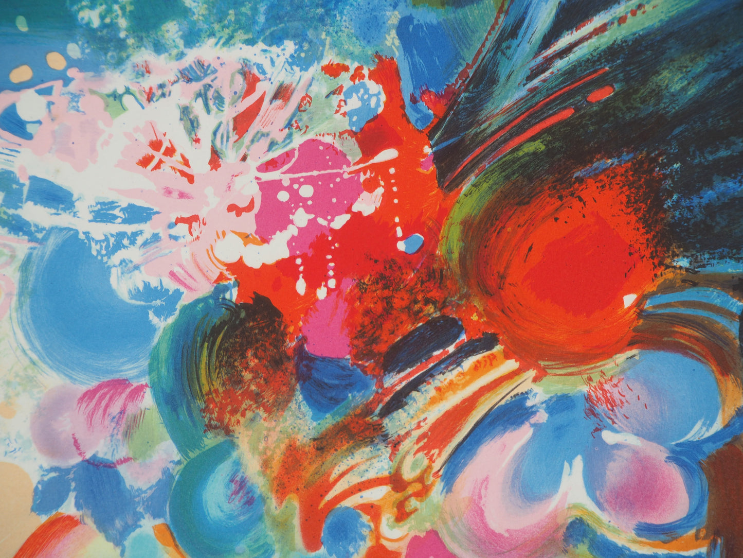 Daniel GELIS : Le bouquet de fleurs - Lithographie originale signée