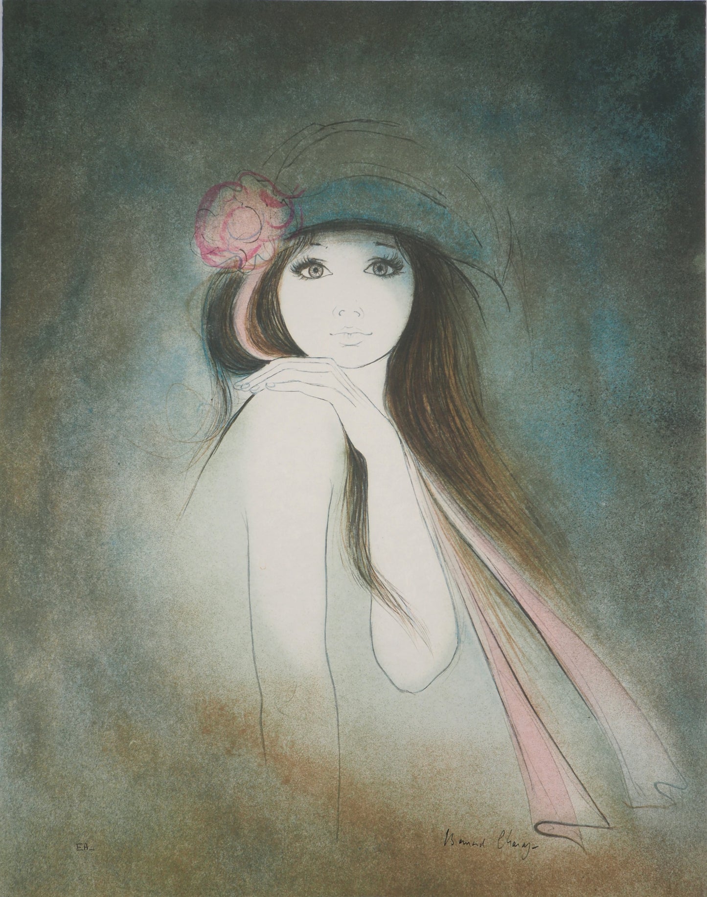 Bernard CHAROY : Sophie au ruban - Lithographie originale signée