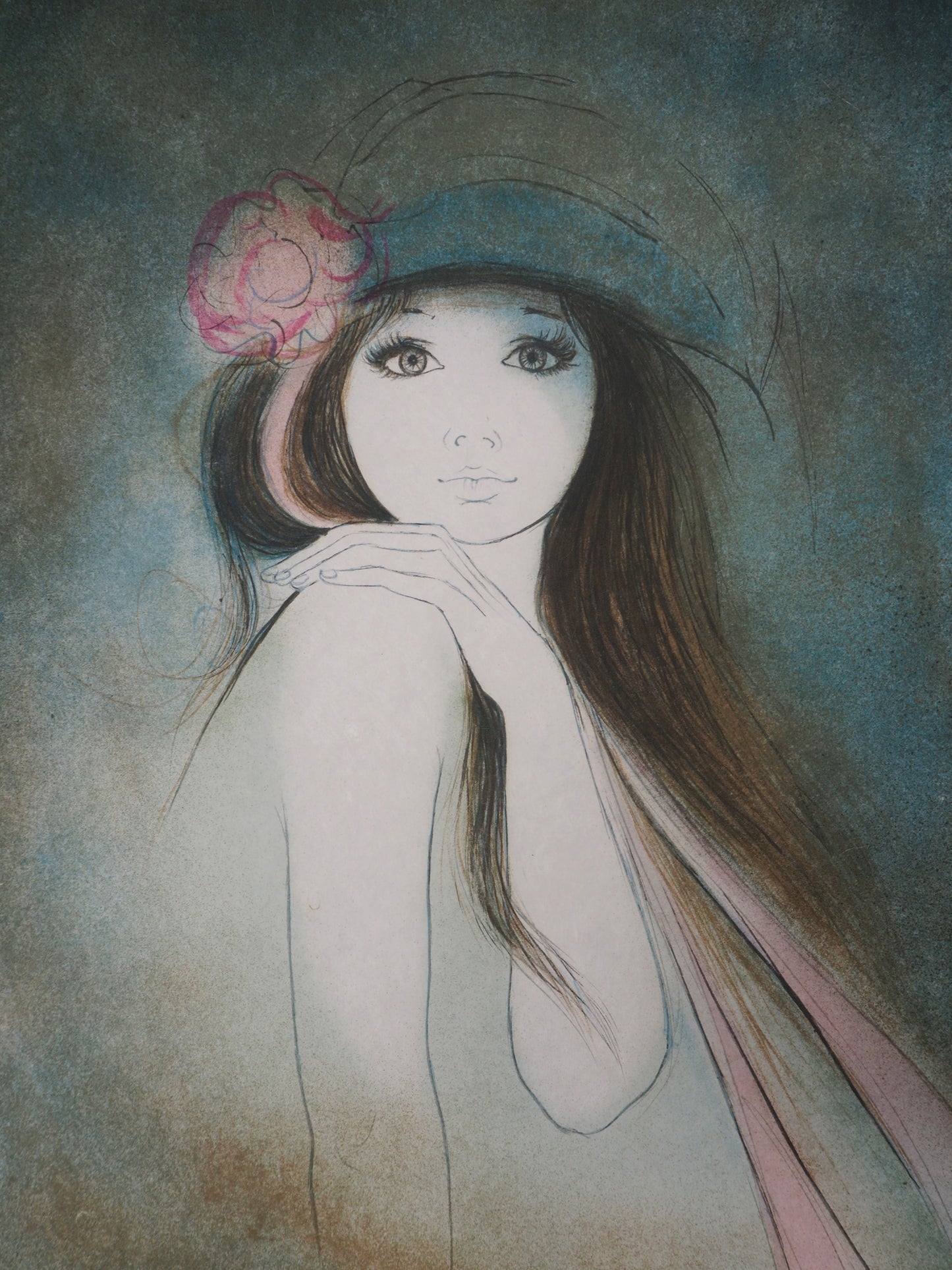 Bernard CHAROY : Sophie au ruban - Lithographie originale signée