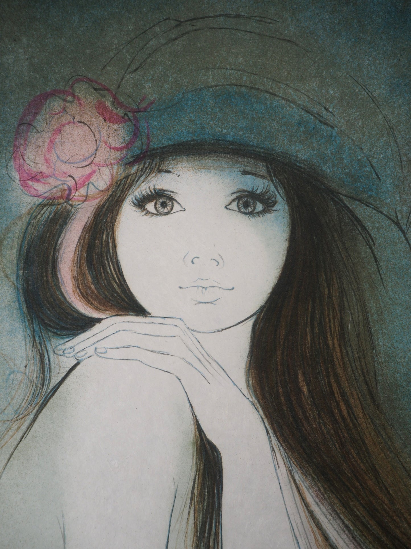 Bernard CHAROY : Sophie au ruban - Lithographie originale signée