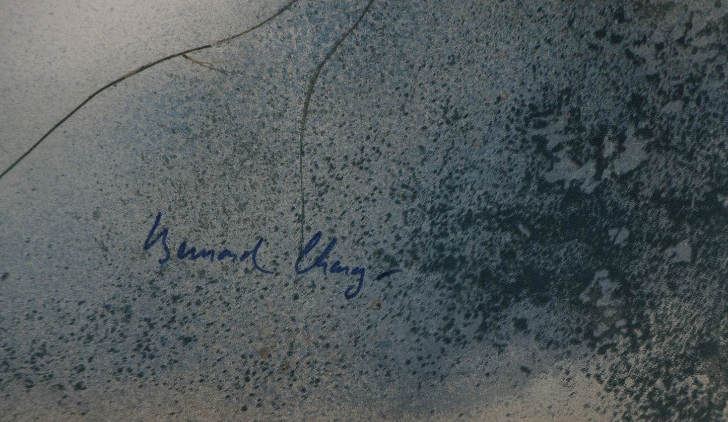 Bernard CHAROY : Dominique sur fond bleu - Lithographie originale signée