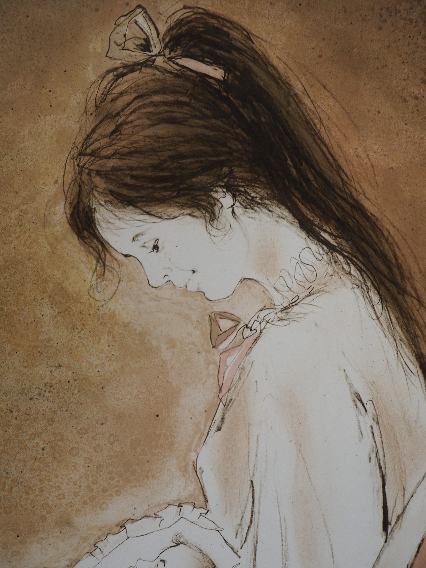 Bernard CHAROY : Maternité, Douce sieste - Lithographie originale signée