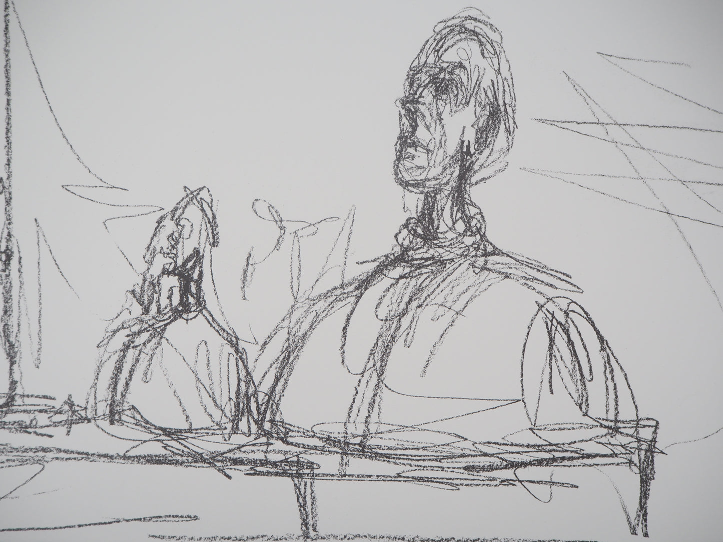 Alberto GIACOMETTI : Buste à l’atelier - Lithographie signée