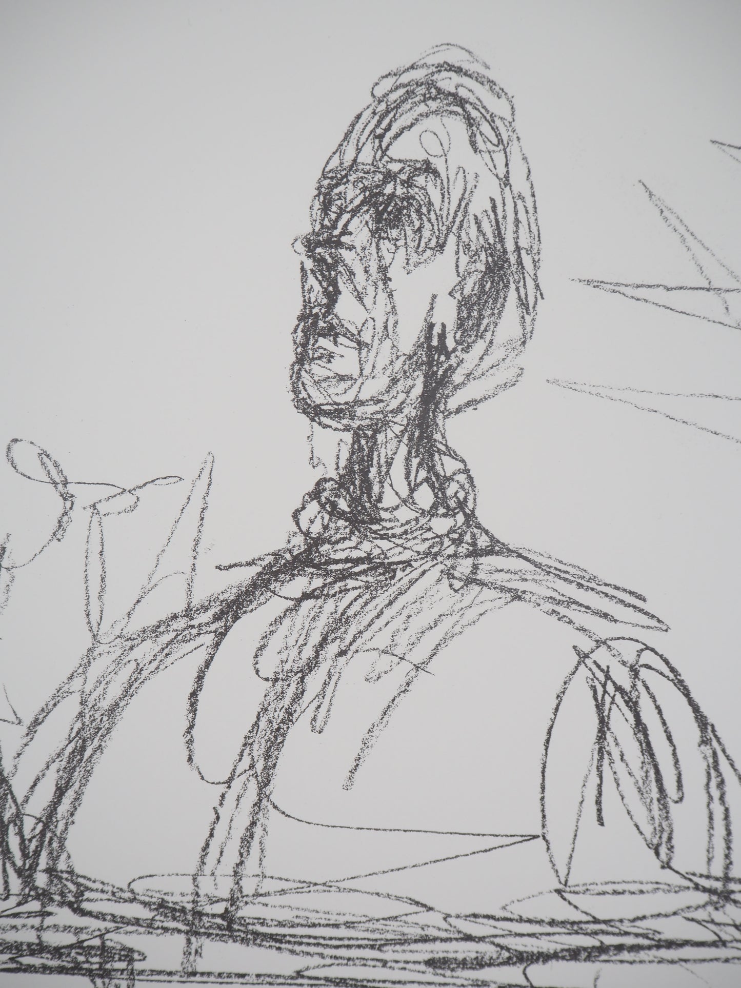 Alberto GIACOMETTI : Buste à l’atelier - Lithographie signée