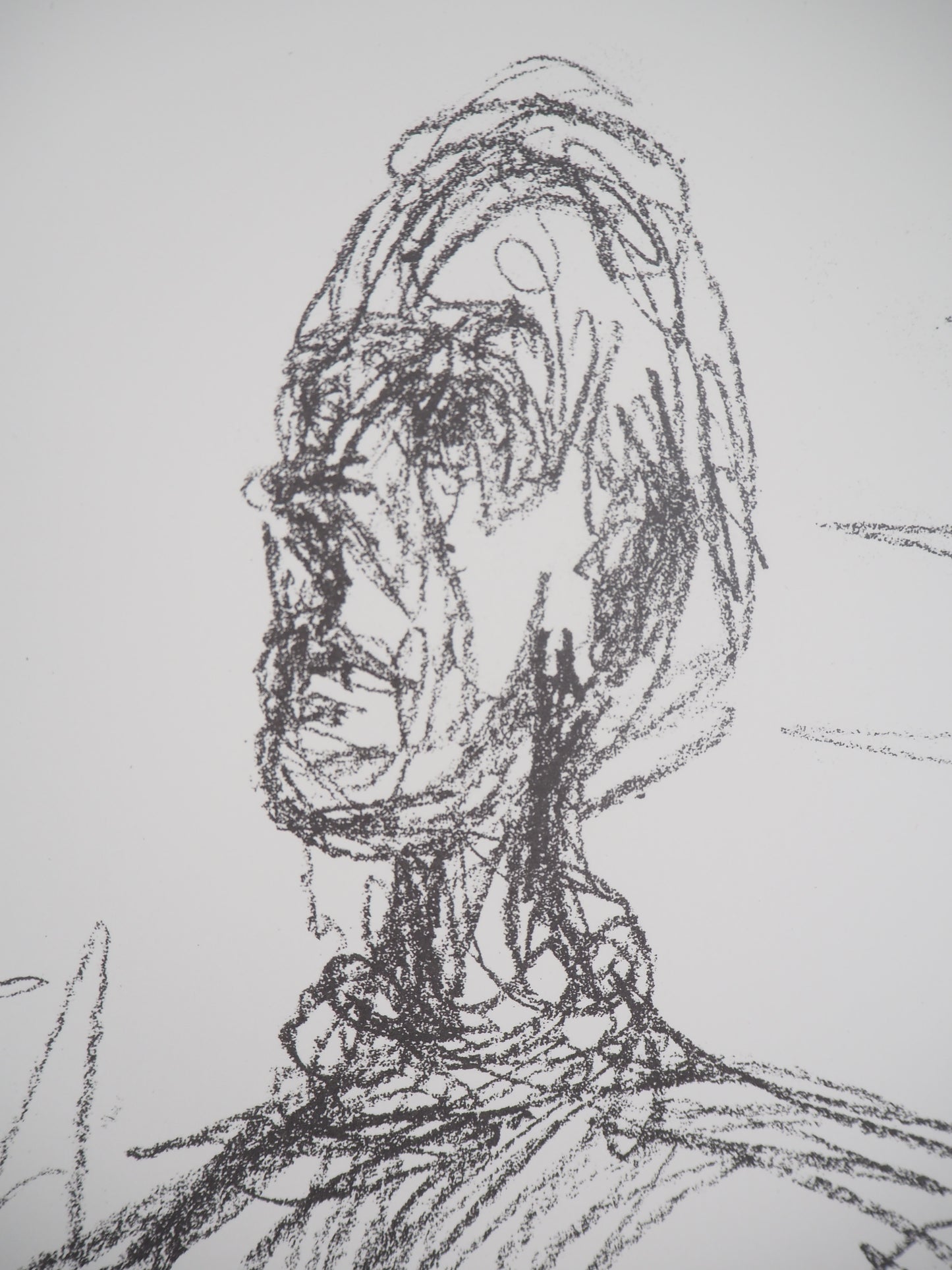 Alberto GIACOMETTI : Buste à l’atelier - Lithographie signée