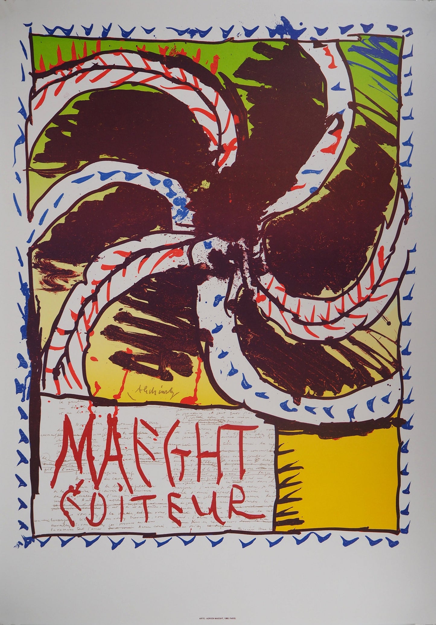 Pierre ALECHINSKY : Exposition 1982 - Lithographie signée