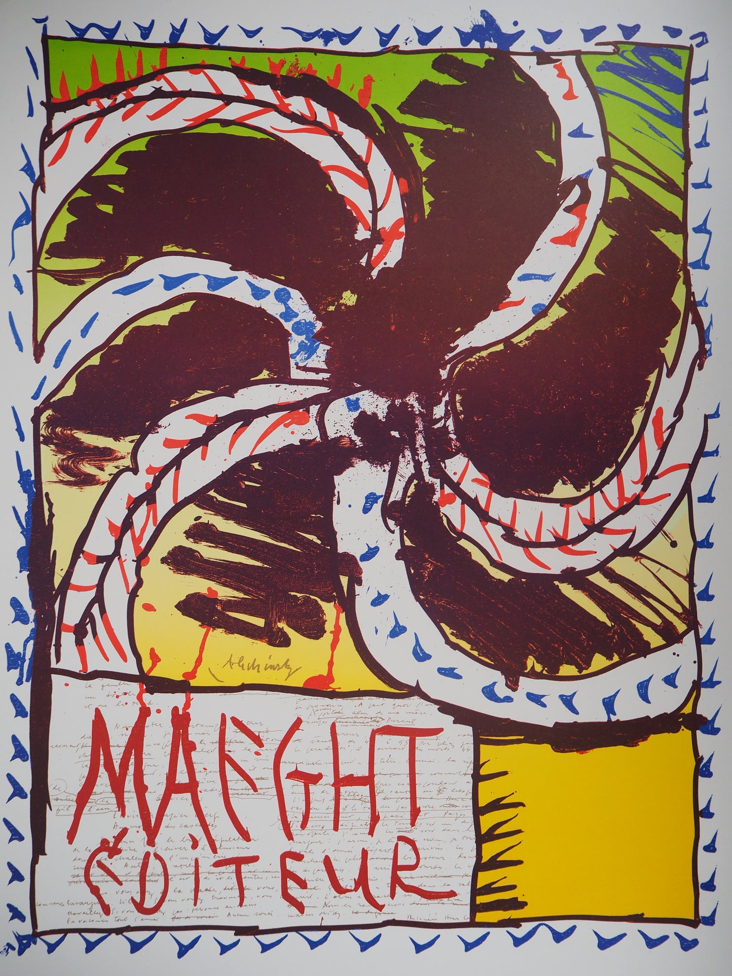 Pierre ALECHINSKY : Exposition 1982 - Lithographie signée