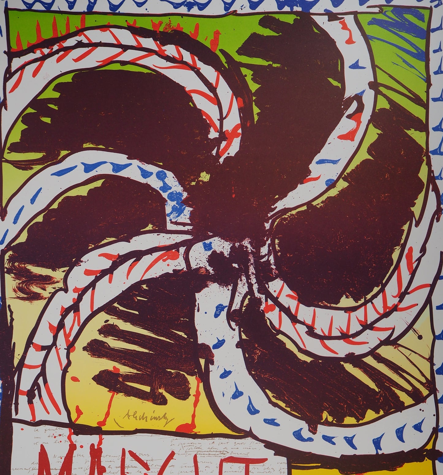 Pierre ALECHINSKY : Exposition 1982 - Lithographie signée