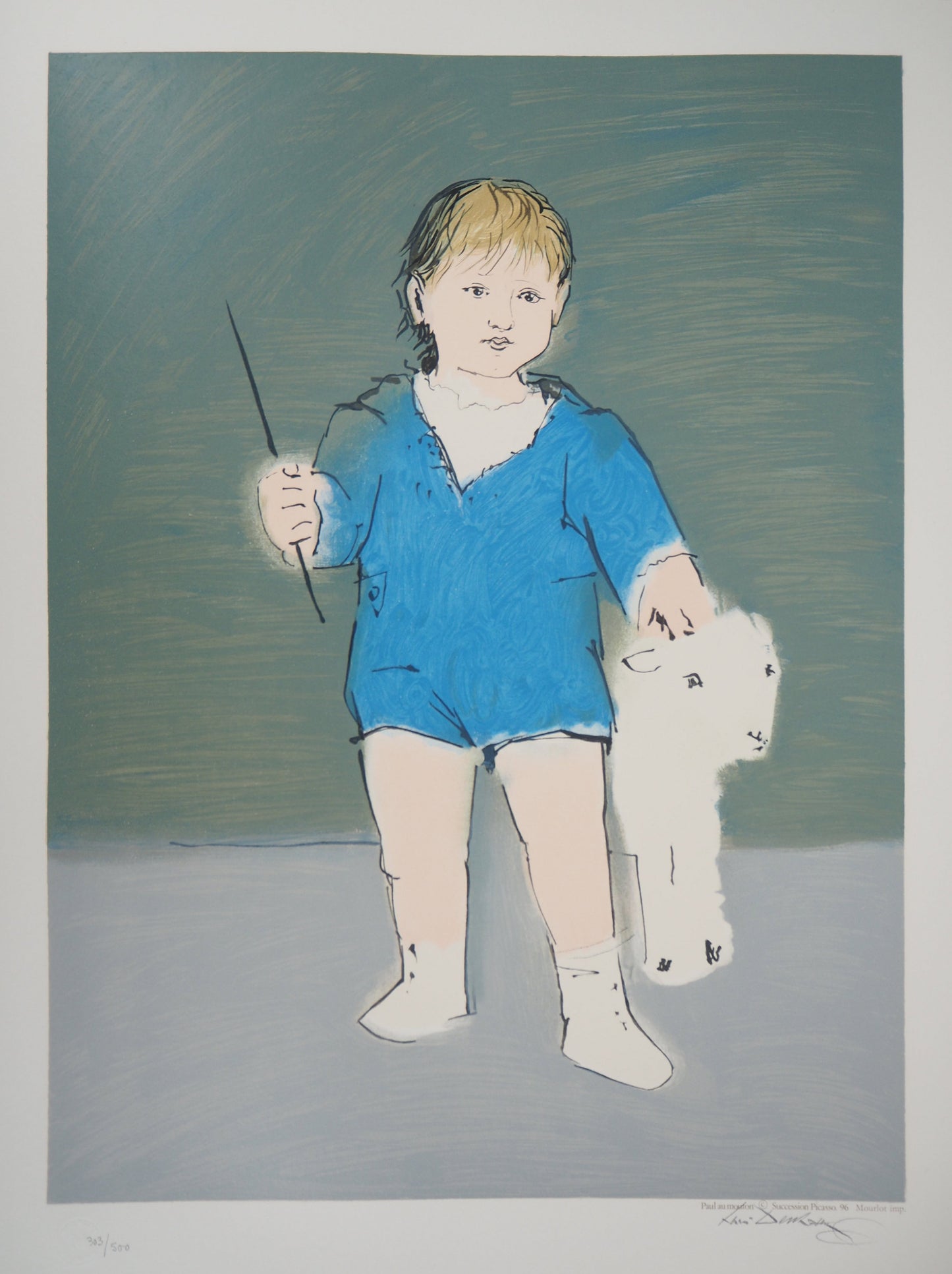 Pablo PICASSO : Enfant et agneau (Petit Paul Picasso) - Lithographie