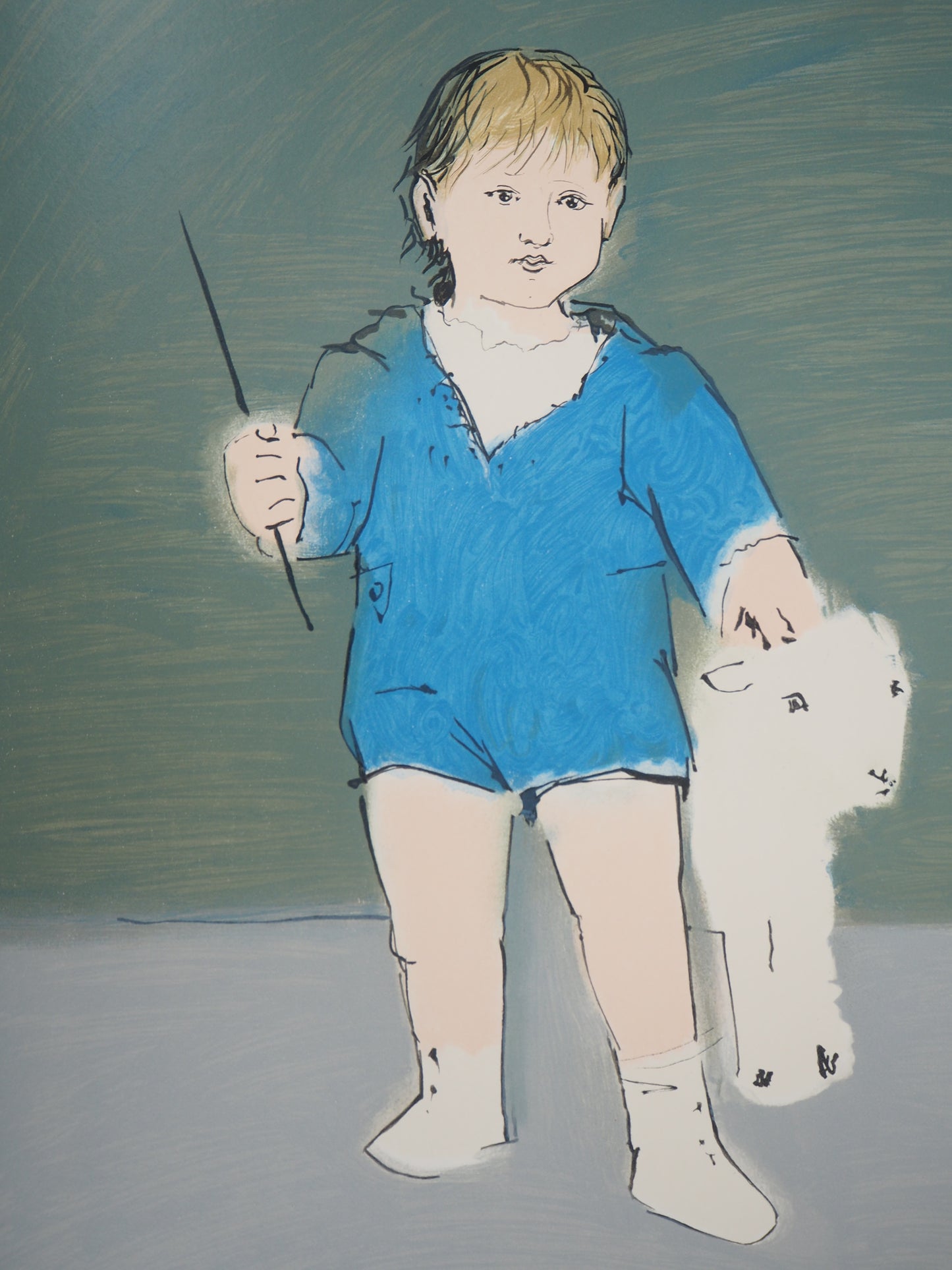 Pablo PICASSO : Enfant et agneau (Petit Paul Picasso) - Lithographie