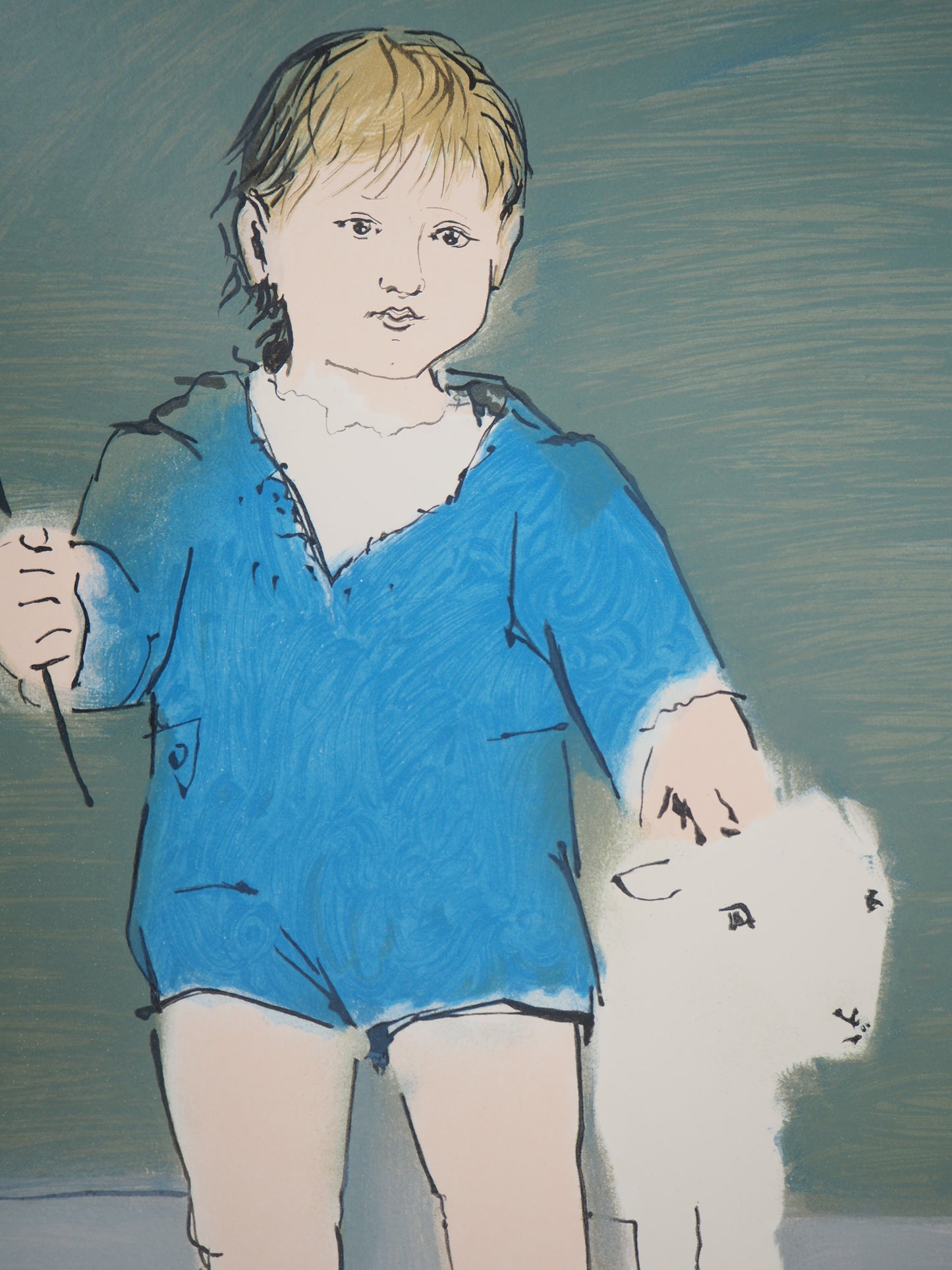 Pablo PICASSO : Enfant et agneau (Petit Paul Picasso) - Lithographie