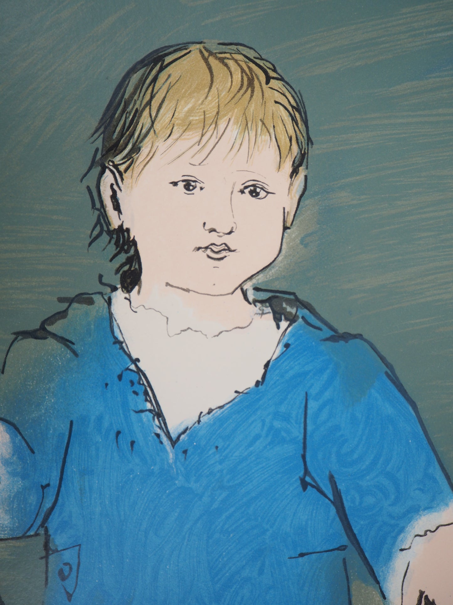 Pablo PICASSO : Enfant et agneau (Petit Paul Picasso) - Lithographie
