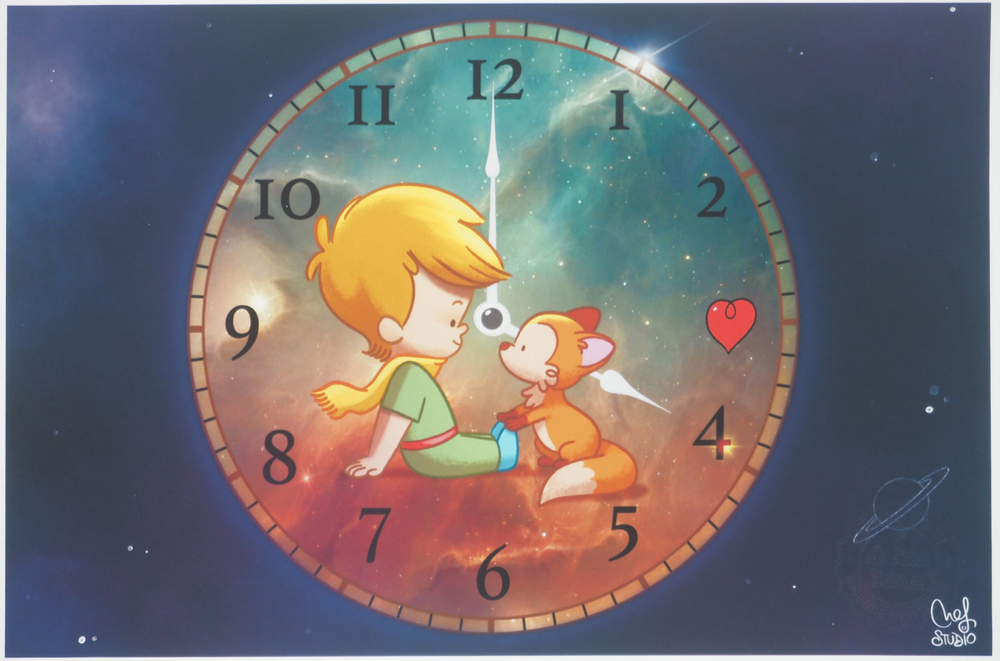 Antoine DE SAINT EXUPERY / Jordi NEF : L'horloge du Petit Prince - Lithographie