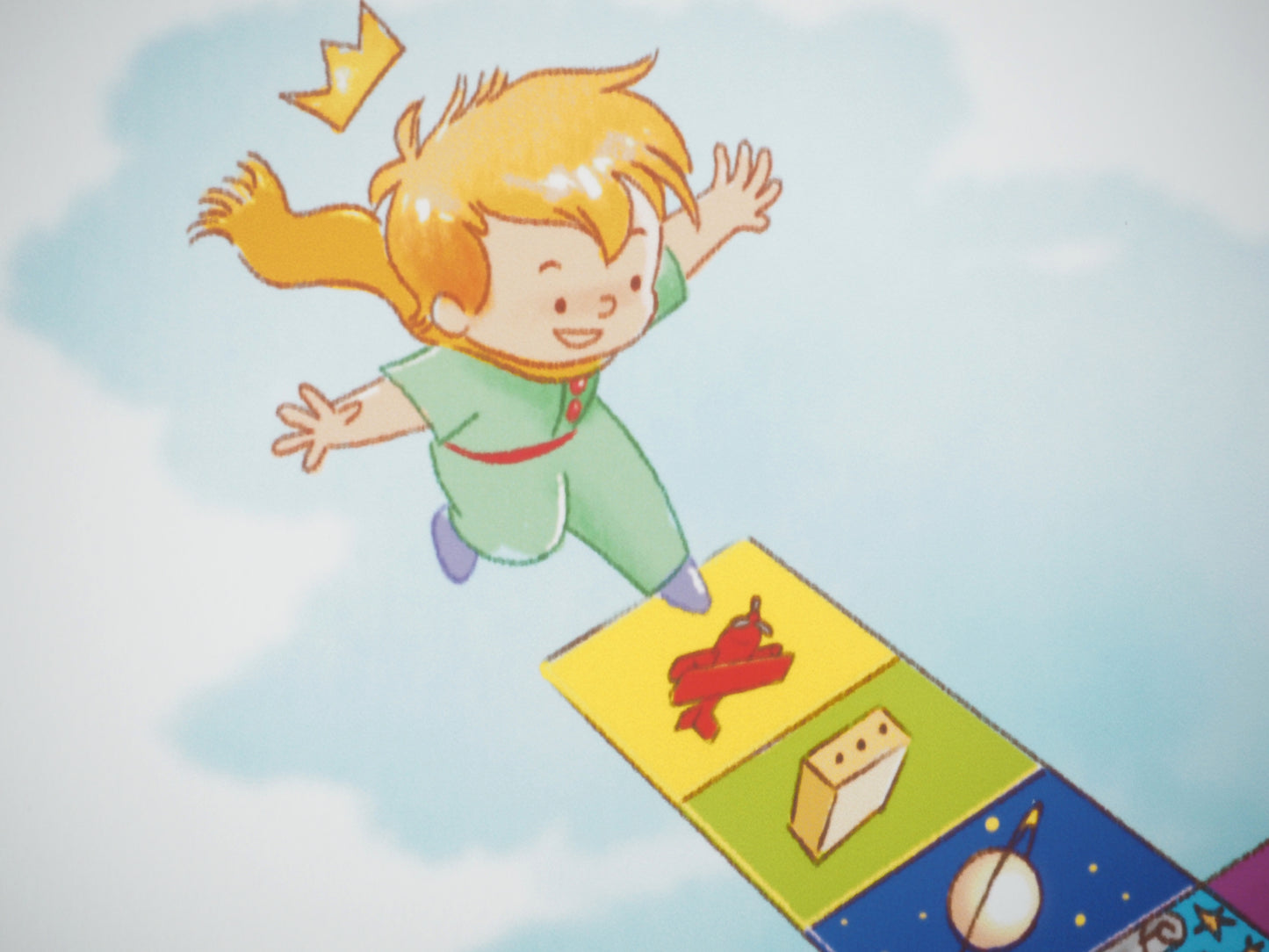 Antoine DE SAINT EXUPERY / Jordi NEF : Le Petit Prince joue à la marelle - Lithographie
