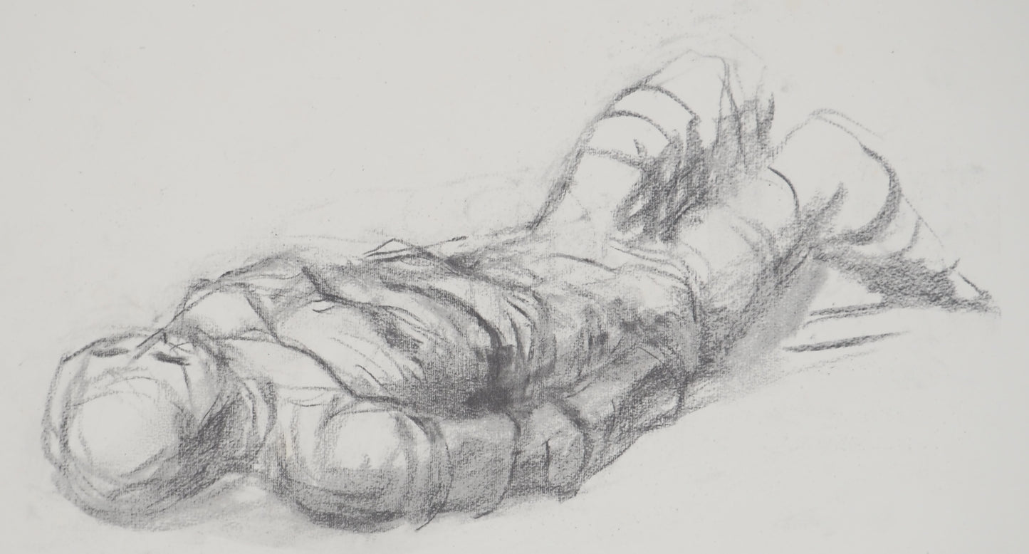 Henry MOORE: Hombre reclinado - Litografía firmada