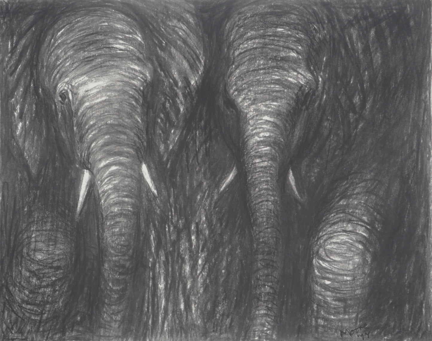 Henry MOORE : Eléphants dans la forêt - Lithographie signée