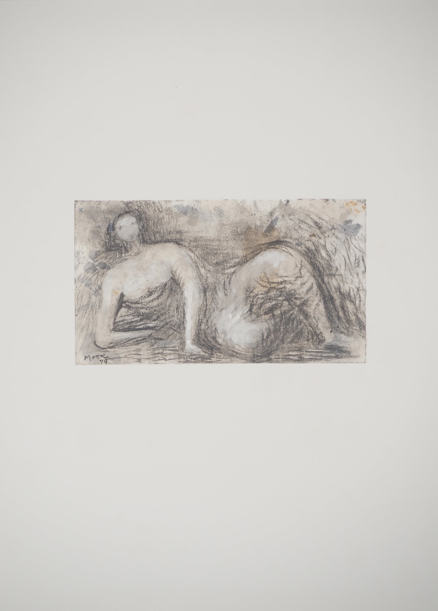 Henry MOORE: Young girl lying down - Signed lithograph