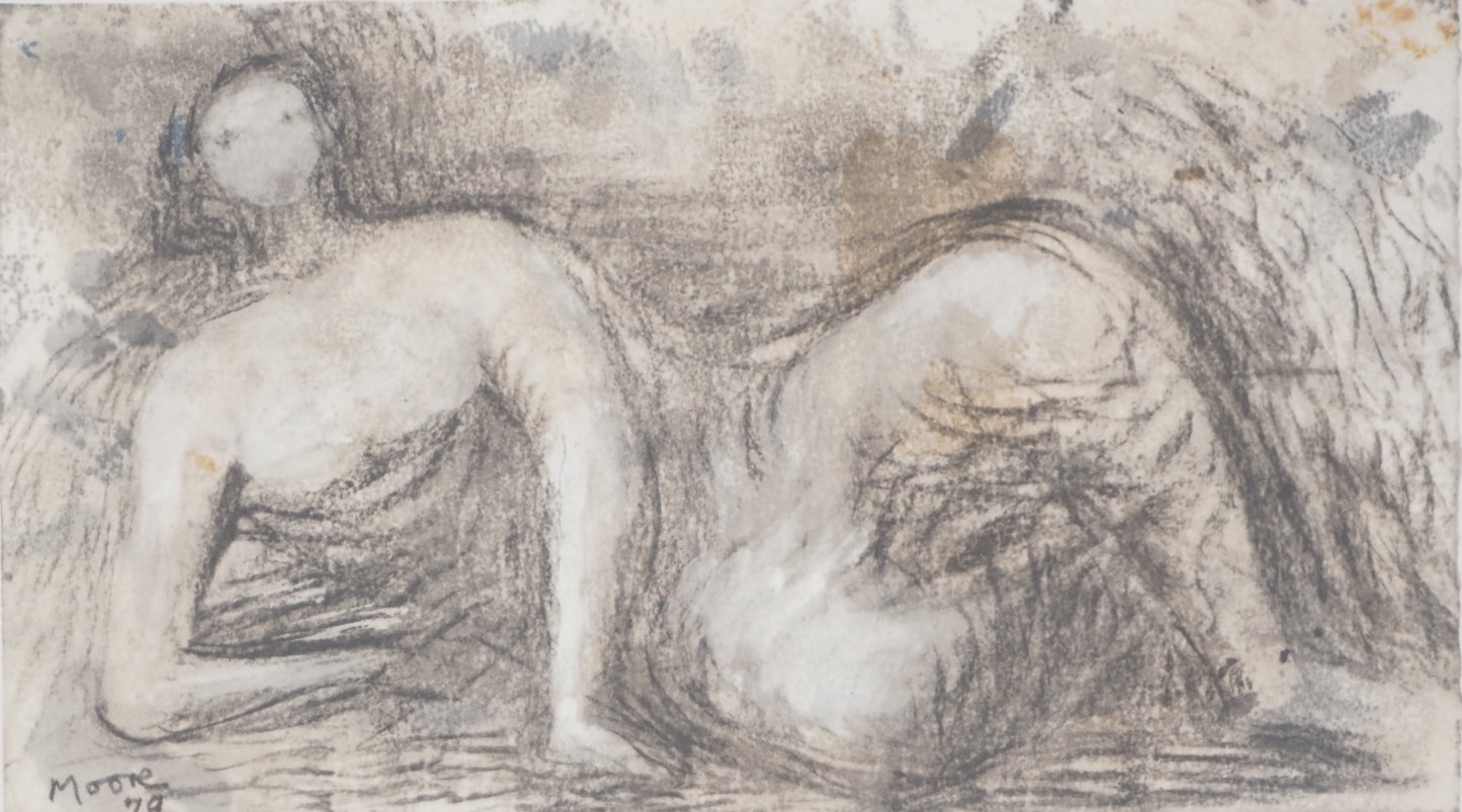 Henry MOORE: Young girl lying down - Signed lithograph