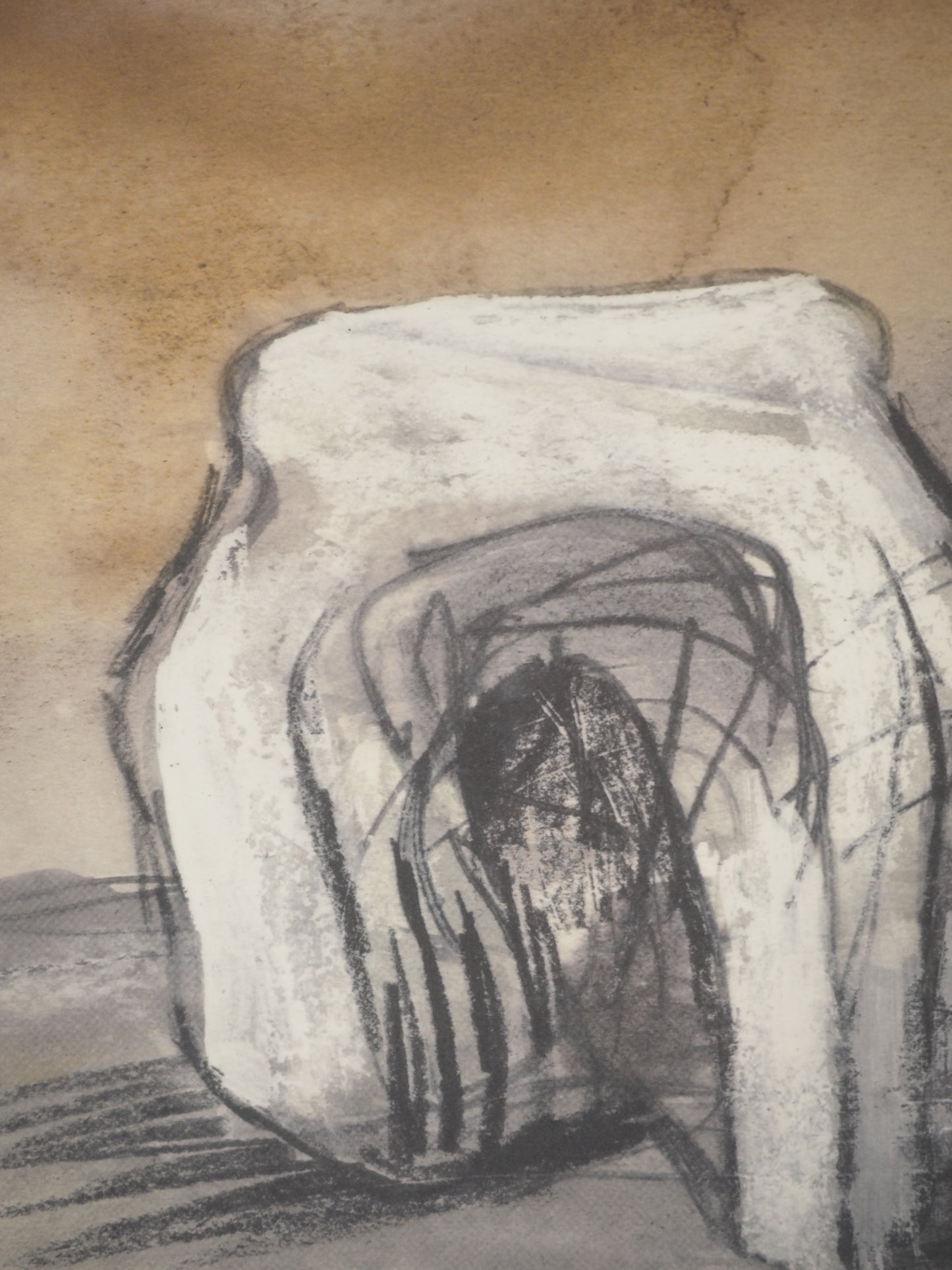 Henry MOORE : Figures allongées, idée de sculpture - Lithographie signée