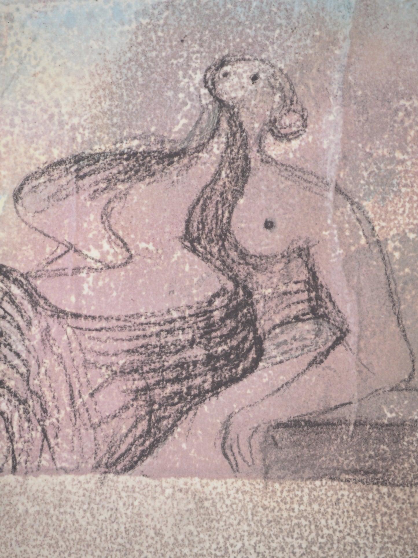 Henry MOORE : Figure couchée - Lithographie signée