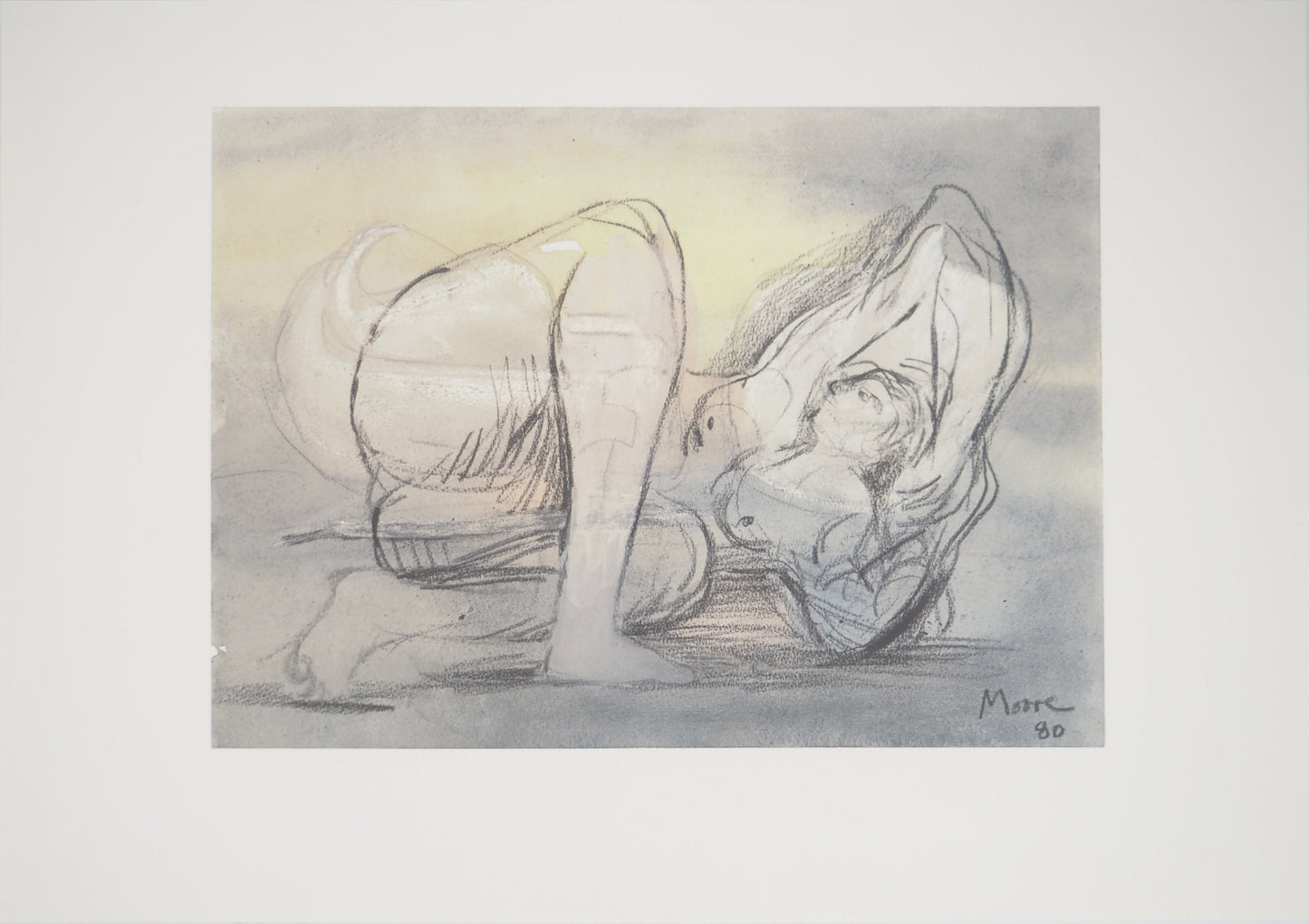 Henry MOORE : Nu allongé - Lithographie signée