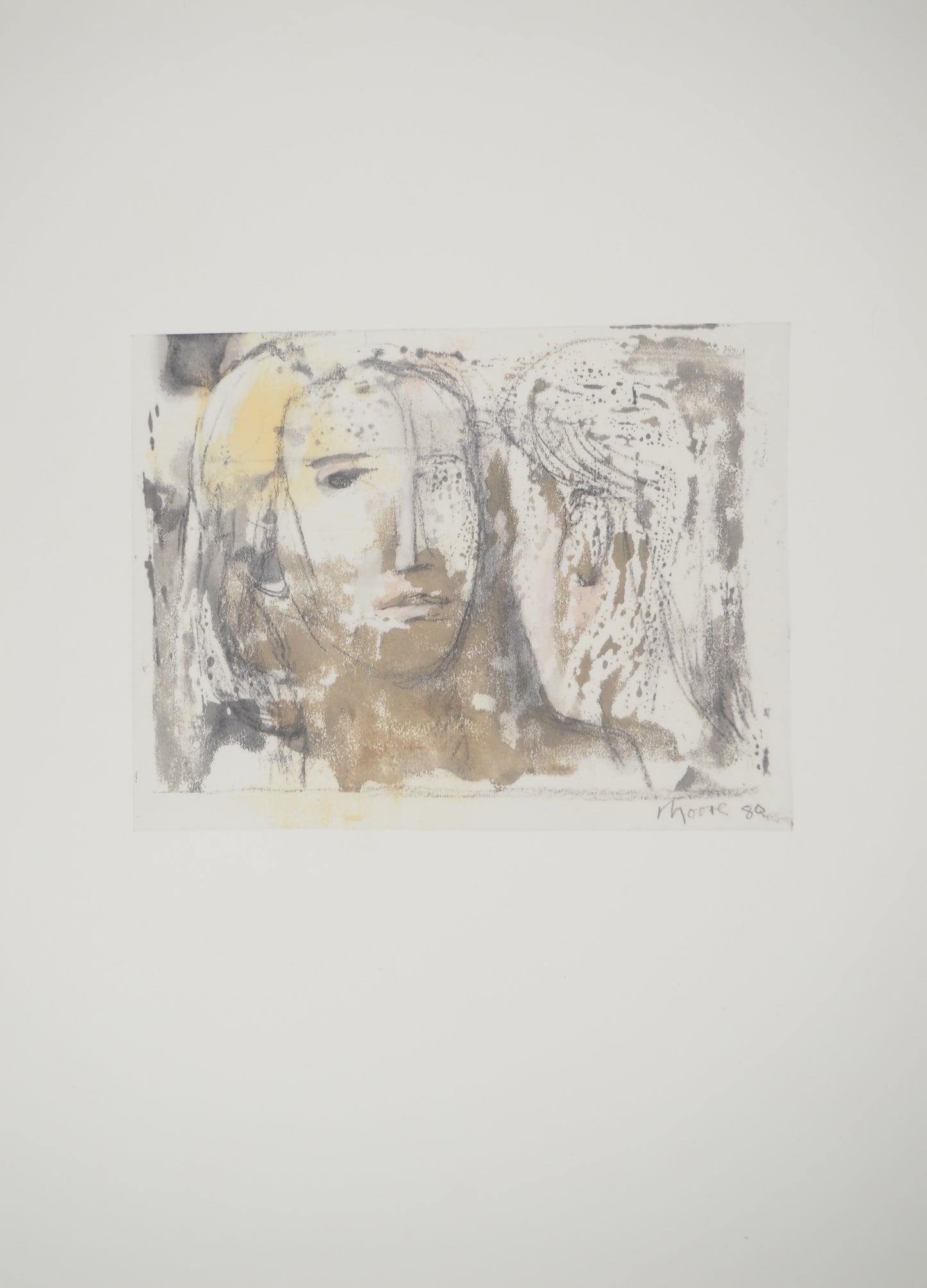 Henry MOORE : Visages de femmes - Lithographie signée