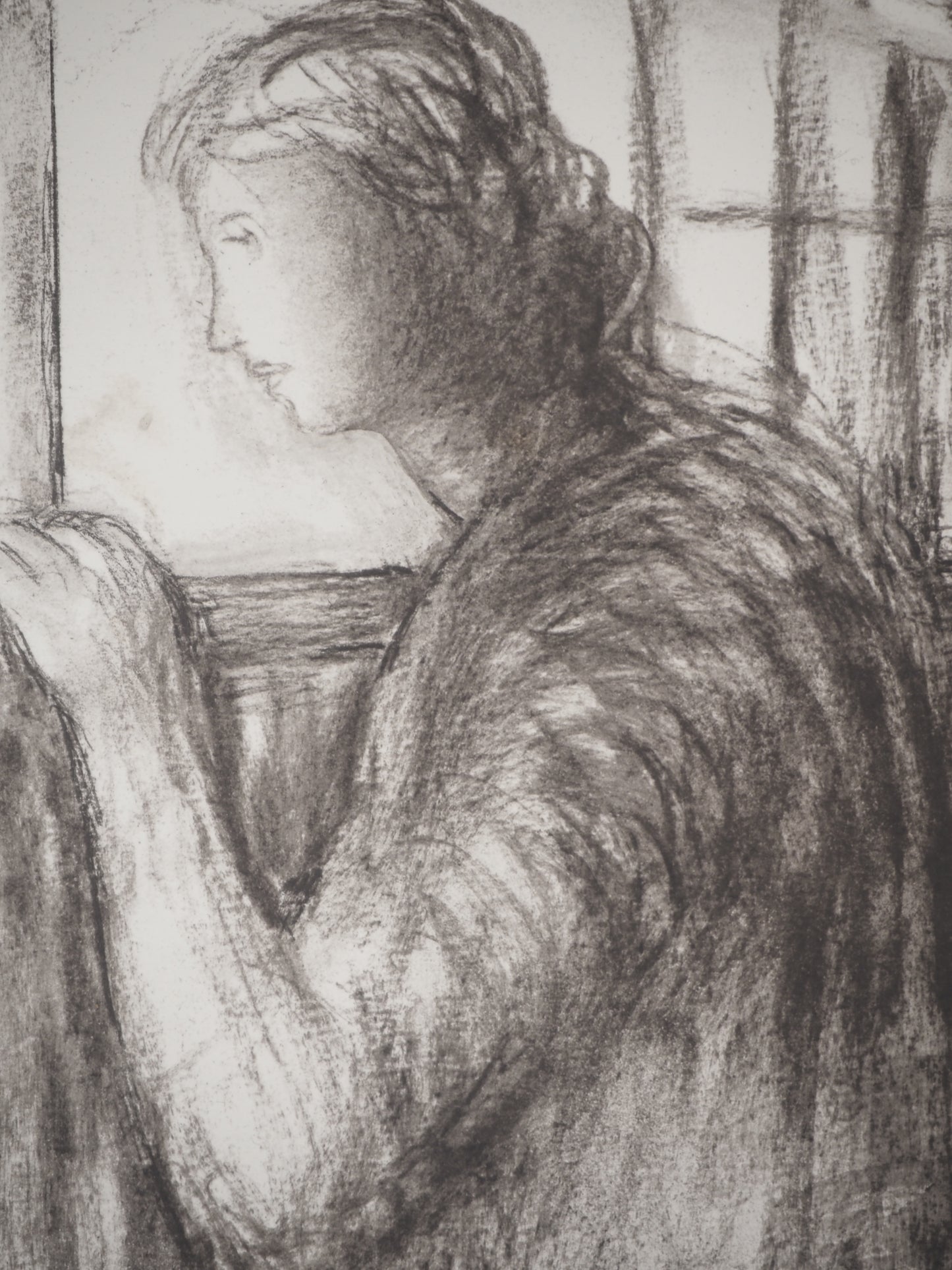 Henry MOORE : Jeune femme à la fenêtre - Lithographie signée