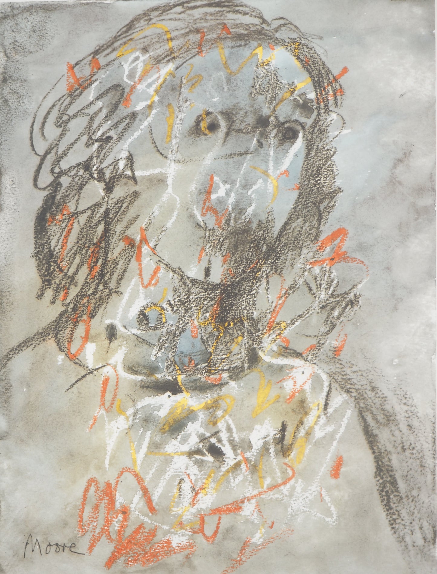 Henry MOORE : Portrait d'Alice - Lithographie signée