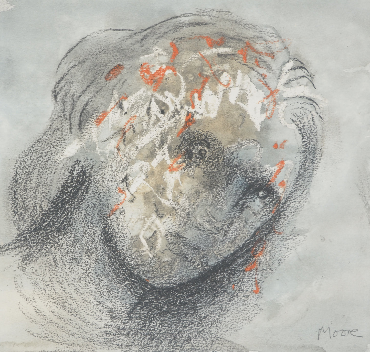 Henry MOORE : Alice de profil - Lithographie signée