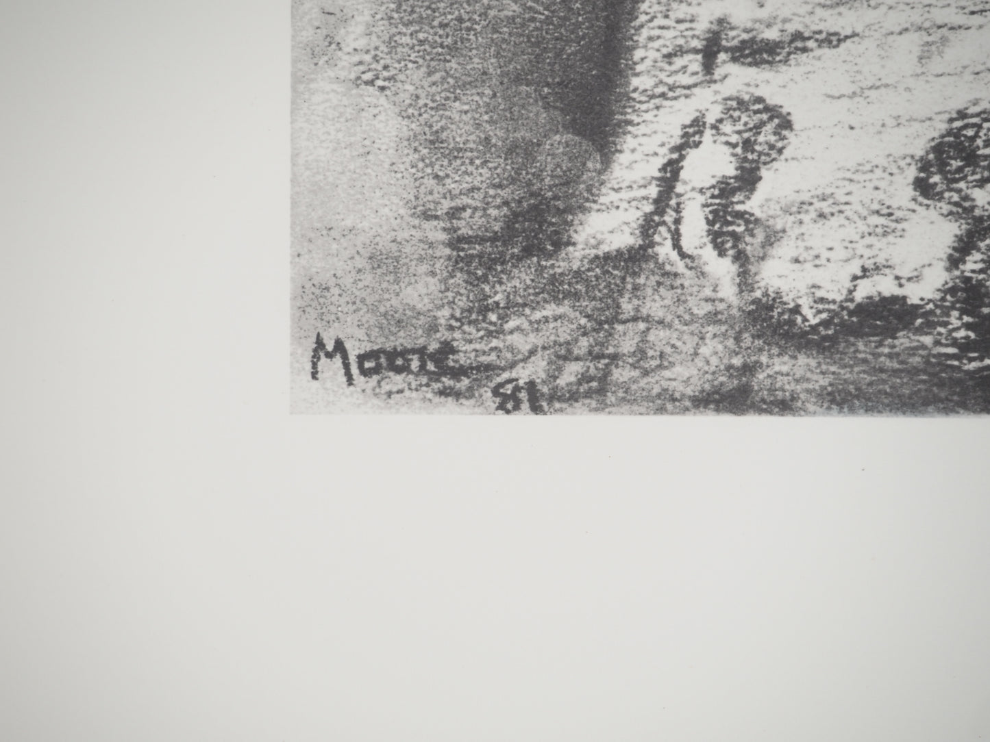Henry MOORE : Tronc de hêtre - Lithographie signée