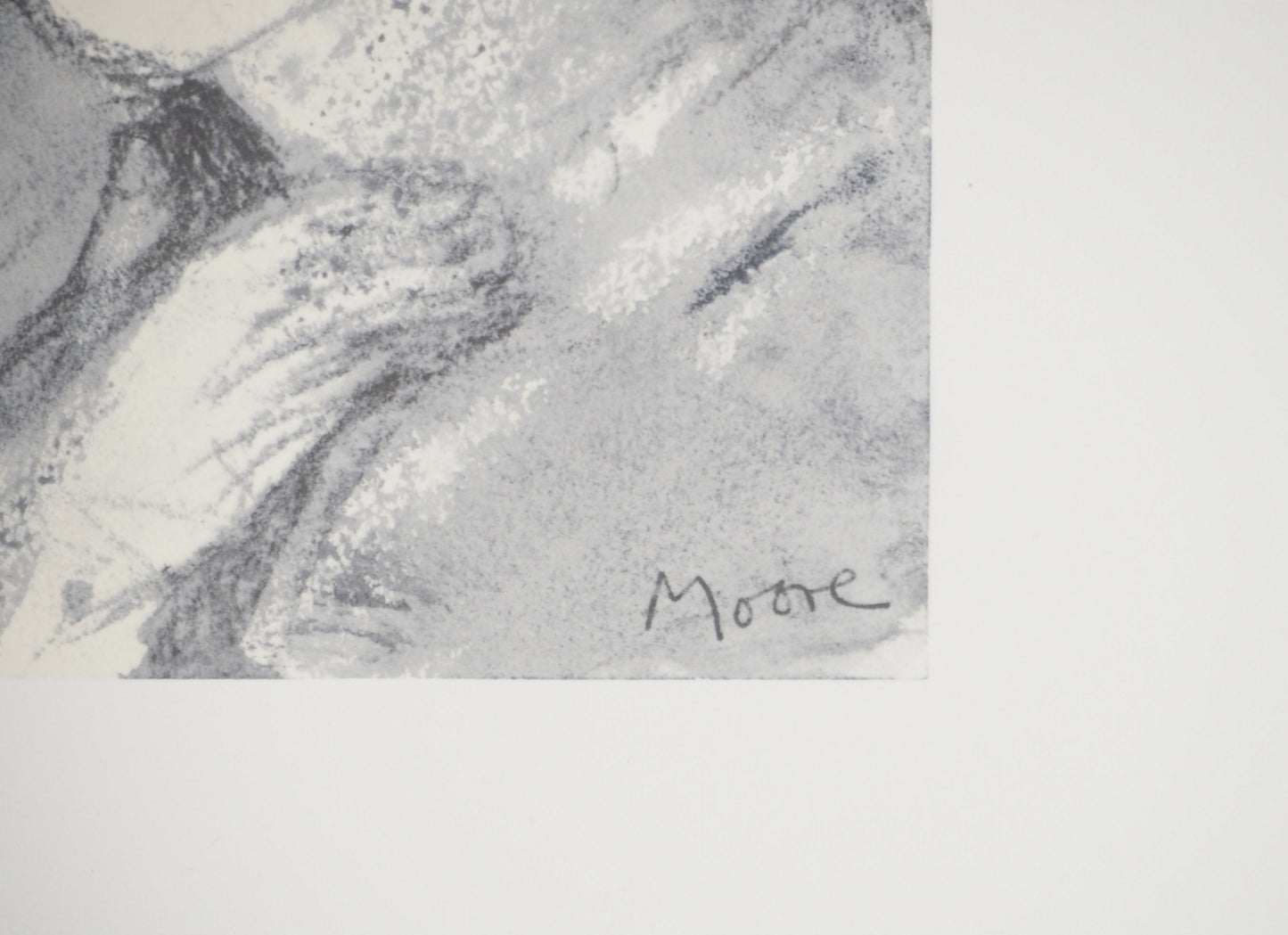 Henry MOORE : Portrait sans visage - Lithographie signée