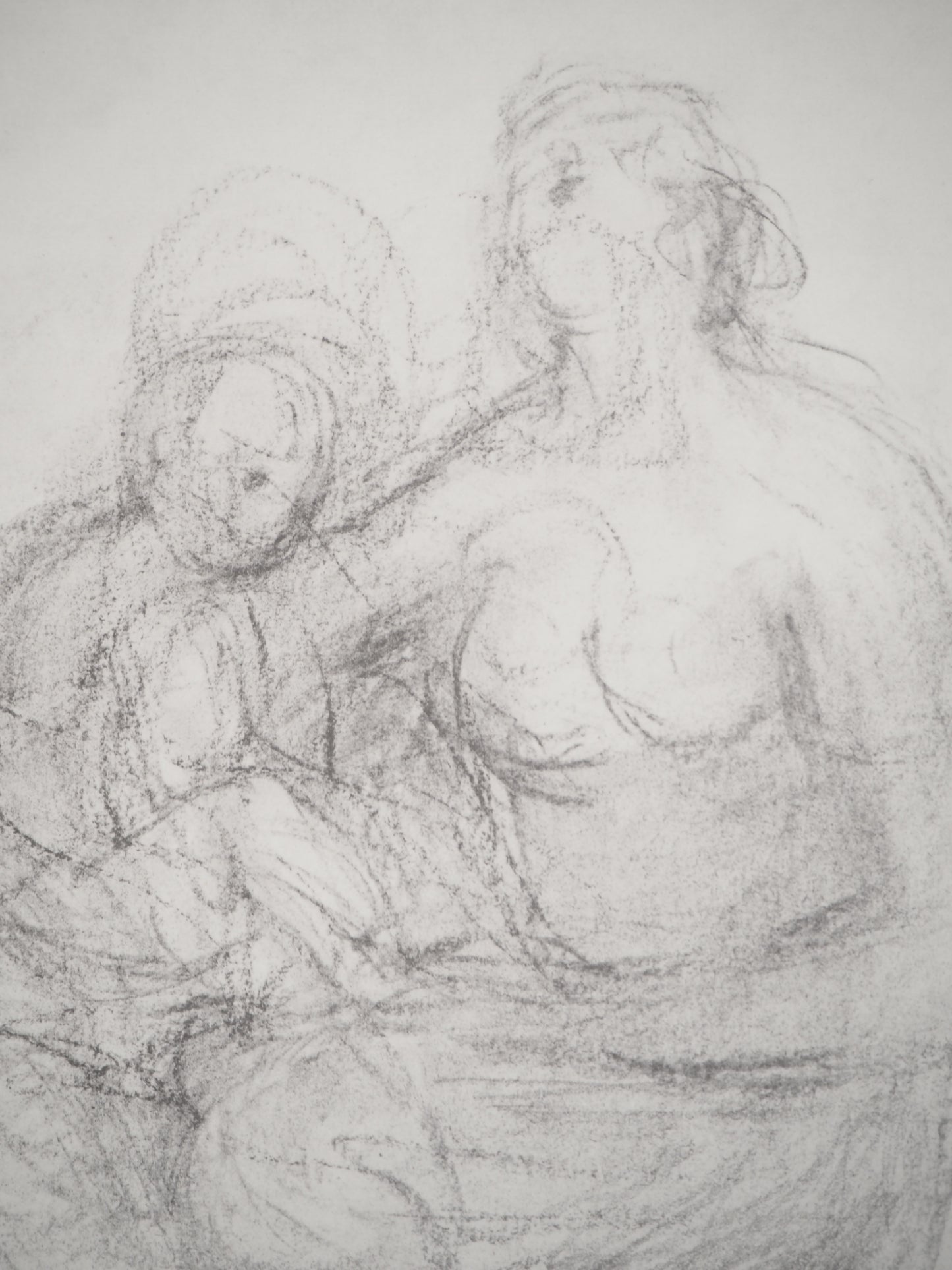 Henry MOORE : Moment en famille - Lithographie signée