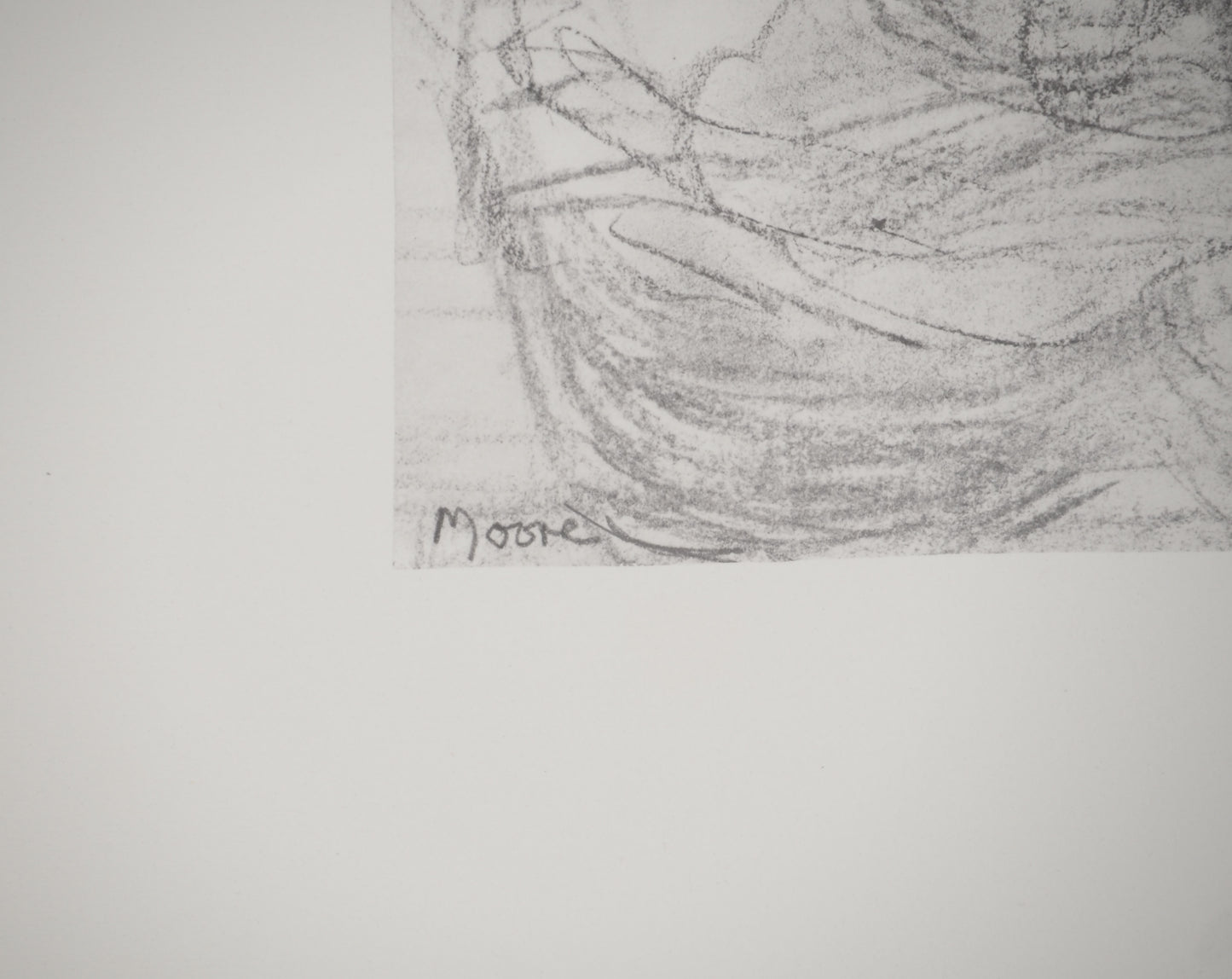 Henry MOORE : Moment en famille - Lithographie signée