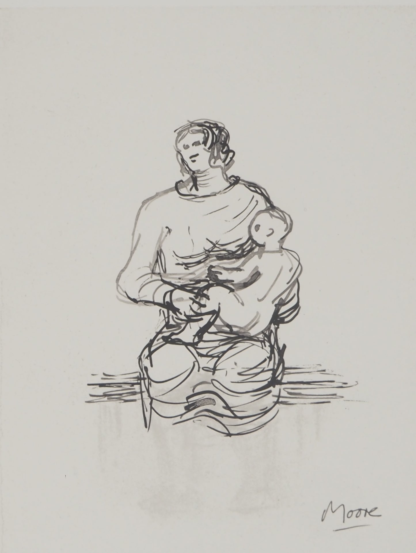 Henry MOORE : La Naissance - Lithographie signée
