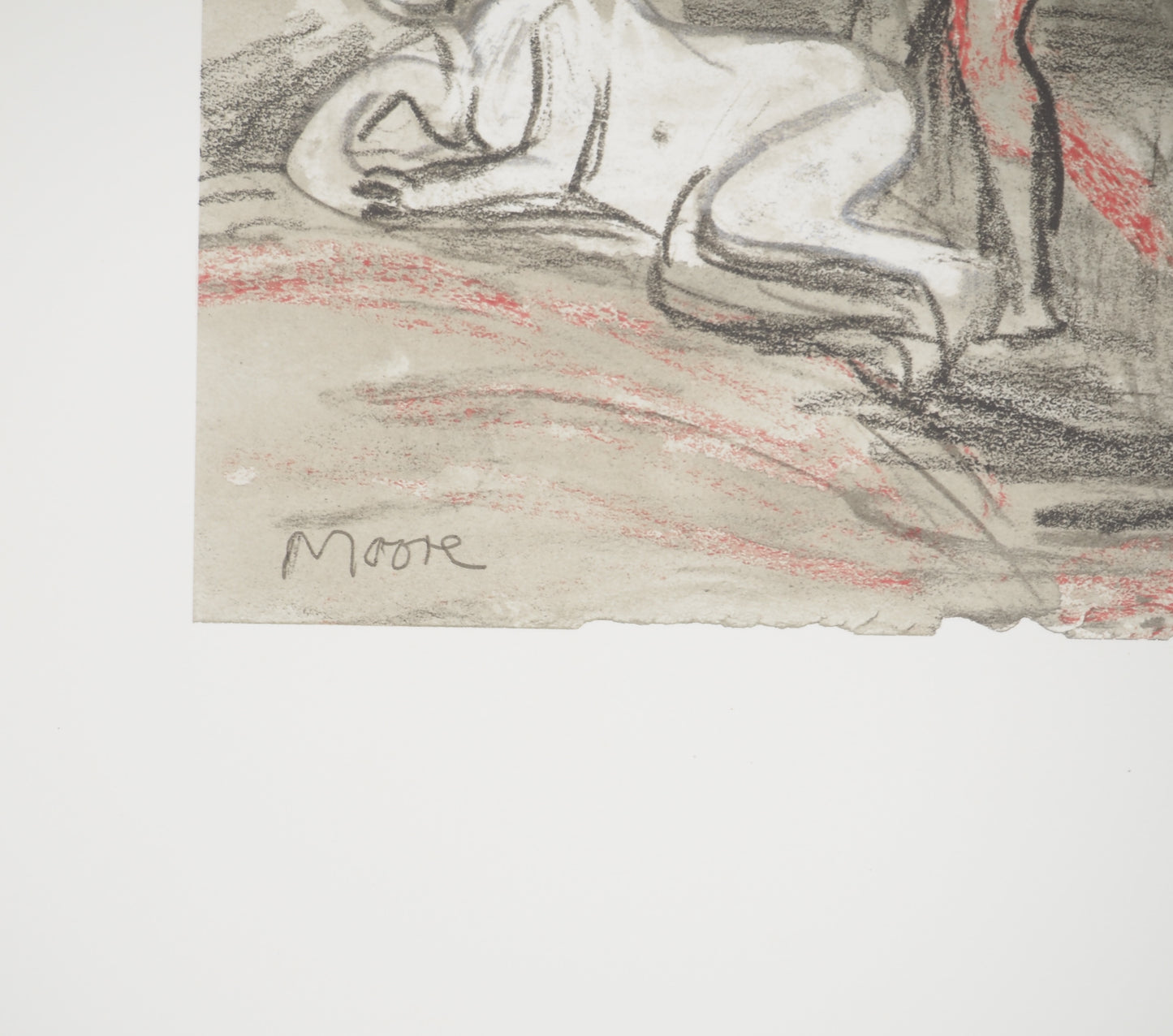 Henry MOORE : Le départ - Lithographie signée